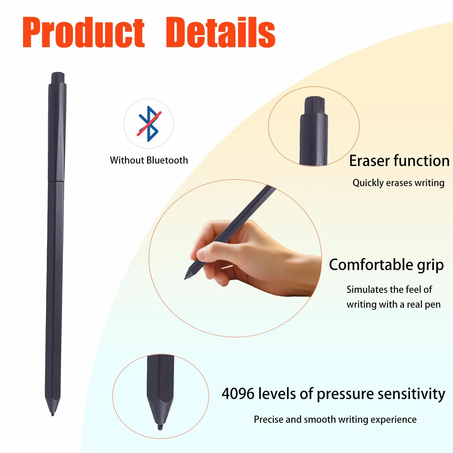 Penna stilo 828TT con gomma per BOOX Pen 2/3 compatibile con BOOX Note Air 3C, 3 B/W, Note Air 2/2 Plus per BOOX Tab Ultra C Pro 10.3 E, Go 10.3 ePaper, Mini C