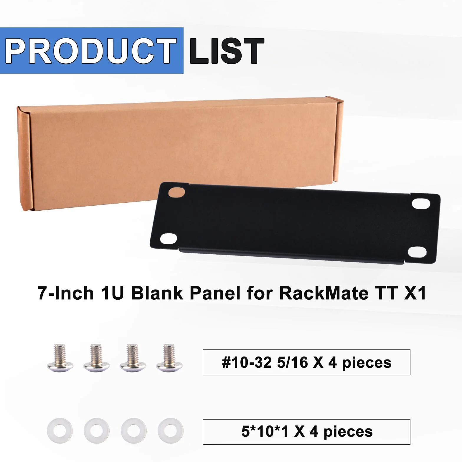 GeeekPi Pannello vuoto da 7" 1U in metallo per montaggio su rack DeskPi RackMate TT