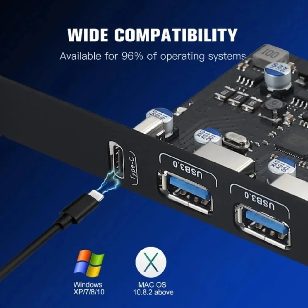 Scheda di espansione PCIe USB 3.0 Power Delivery, PCI Express x 1 to 3 Porte(Type-C, 2x Type-A), Scheda PCIe Controller Card con Ricarica Rapida per PC Desktop Windows XP/7/8/10 Mac OS 10.8.2