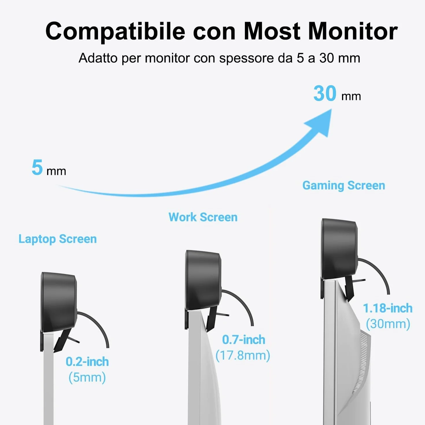 Altoparlanti per Monitor PC 10W USB A Type C Nero