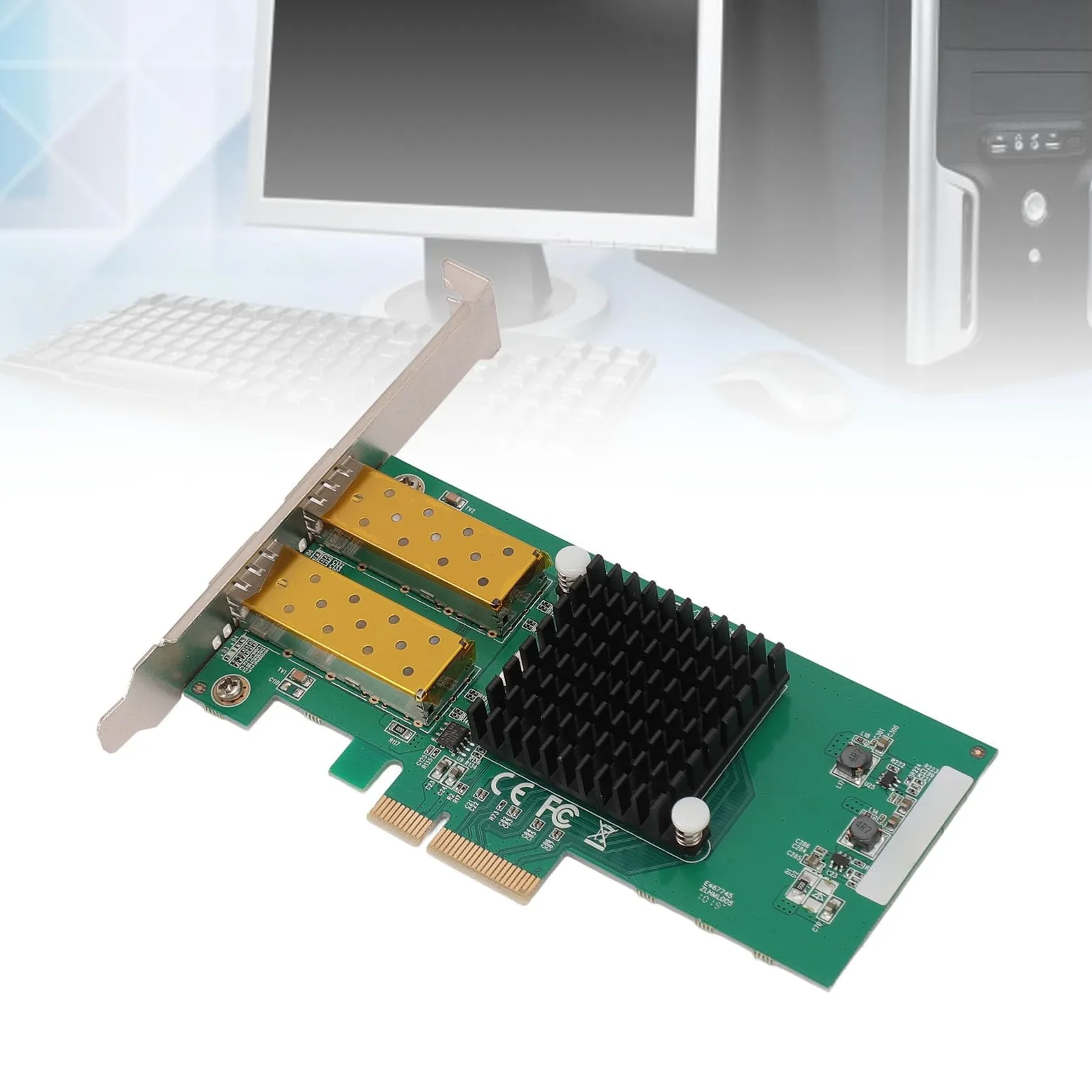 Scheda di Rete Gigabit PCIe X4, Adattatore di Rete PCIe a Doppia Porta con Chip 82576, Adattatore di Rete Gigabit Ethernet, Efficiente Dissipazione del Calore