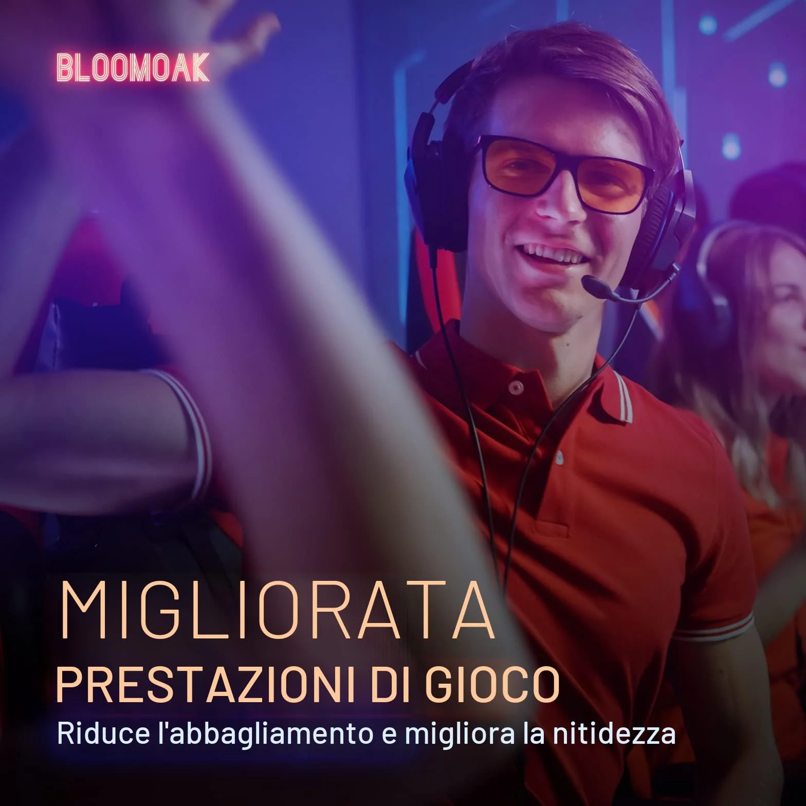 Bloomoak Okulary TR90 99% Luce Blu Anti-Fatica Anti-Riflesso per Schermi Giochi TV