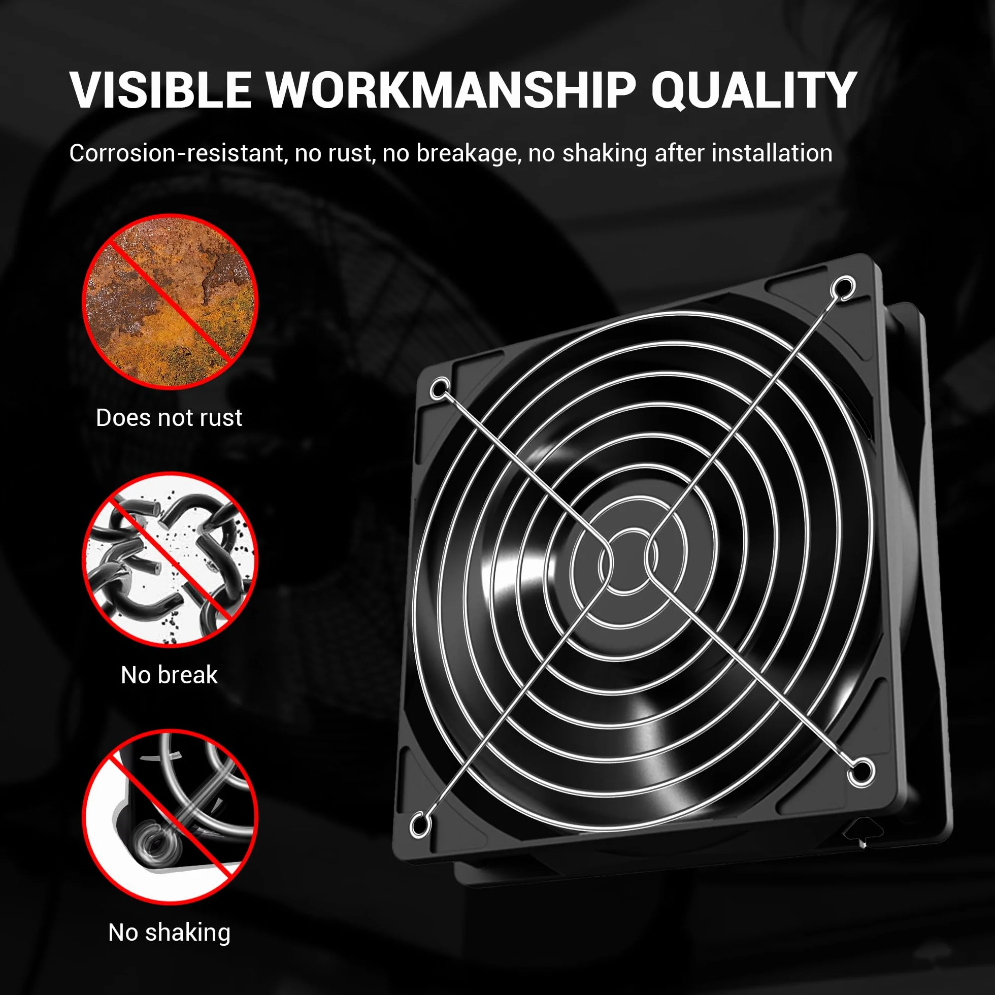 Griglia protettiva per ventola da 140 mm per PC, confezione da 2 custodie per CPU in metallo con vite per 140 x 140 mm, copertura protettiva per fai da te, ventole per computer PC, ventole di scarico
