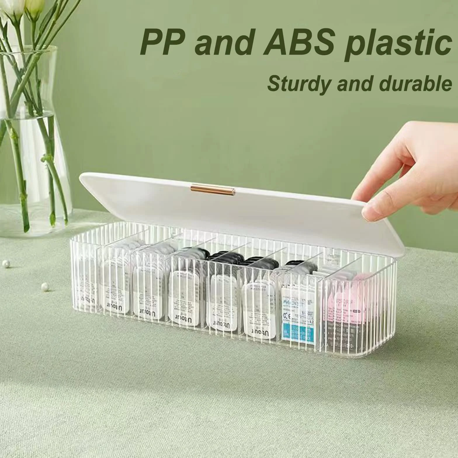 AITIME Organizer per lenti a contatto cosmetiche, scatola di plastica trasparente bianco per lenti quotidiane