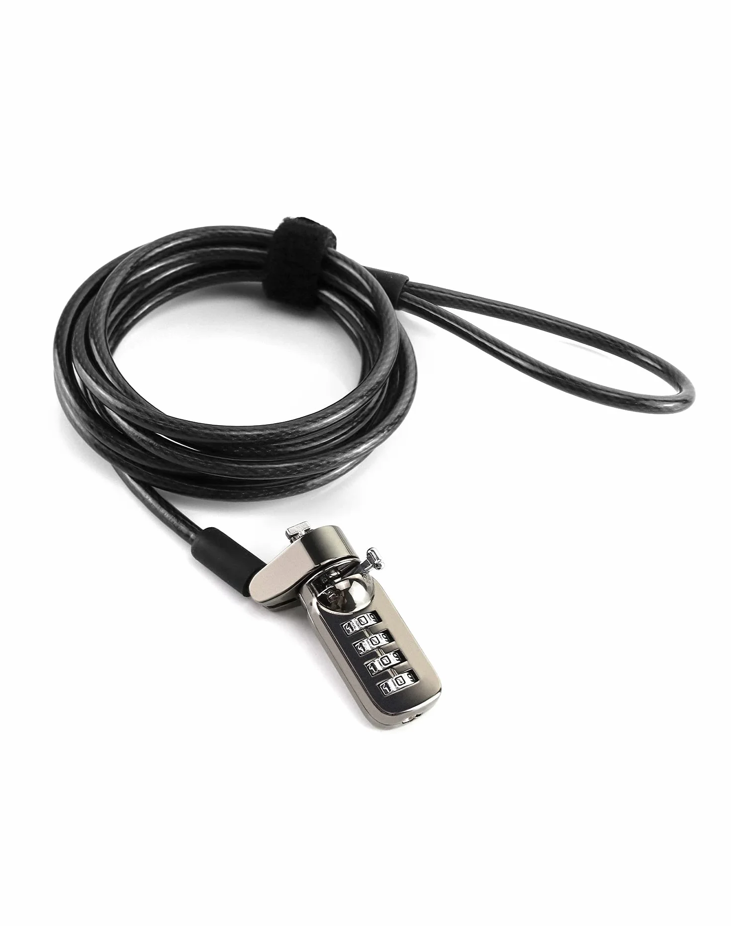 QWORK® - Lucchetto Universale per Computer Portatile, 1,6 m, con Blocco a Combinazione di Blocco per Notebook, proiettori, schermi LCD e al Plasma, Colore: Nero Lucchetto Laptop, Apparecchi d