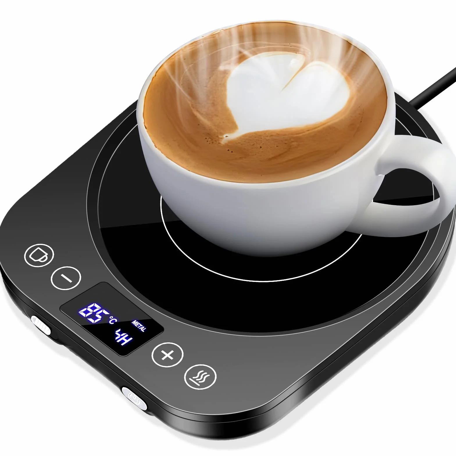 Scaldatazze da caffè,Scaldatazze aggiornato,Scaldabevande elettrico 9 impostazioni di temperatura,Scaldacandele con accensione/spegnimento automatico con rilevamento di gravità,Per caffè,Tè,Latte