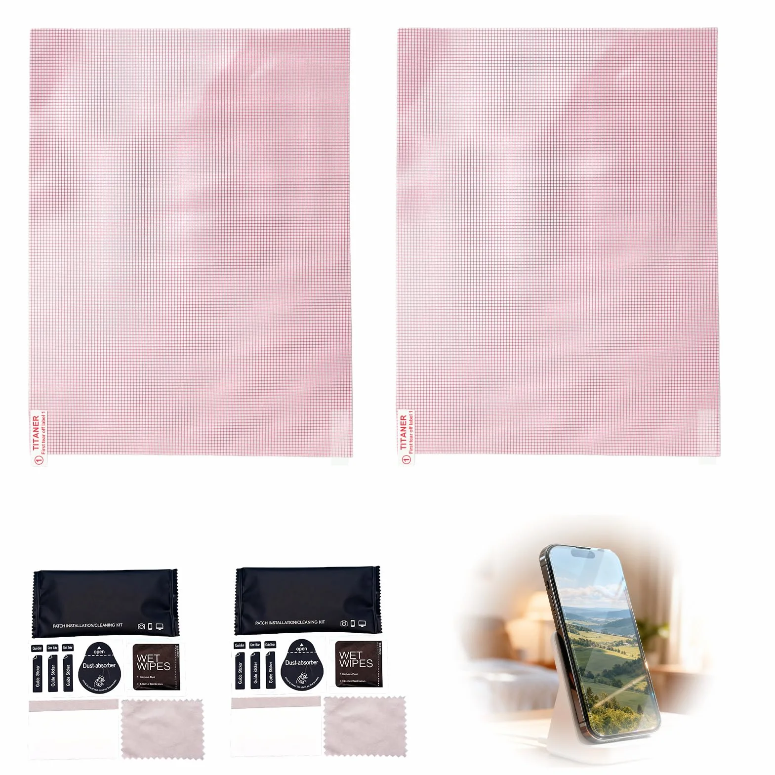 Pellicola Protettiva Schermo Ricolabile Universalmente A4, HD Protezione Dello Schermo per GPS Orologio Tablet Fotocamera Anti-Impronte Digitali Resistente ai Graffi (2 PCS)