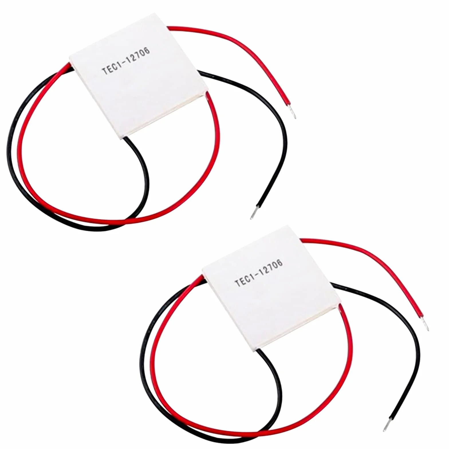 2 pezzi TEC1-12706 Dispositivo di raffreddamento termoelettrico TEC1-12706 Compresse di refrigerazione a semiconduttore Piastra del dissipatore di calore Peltier (40x40MM)