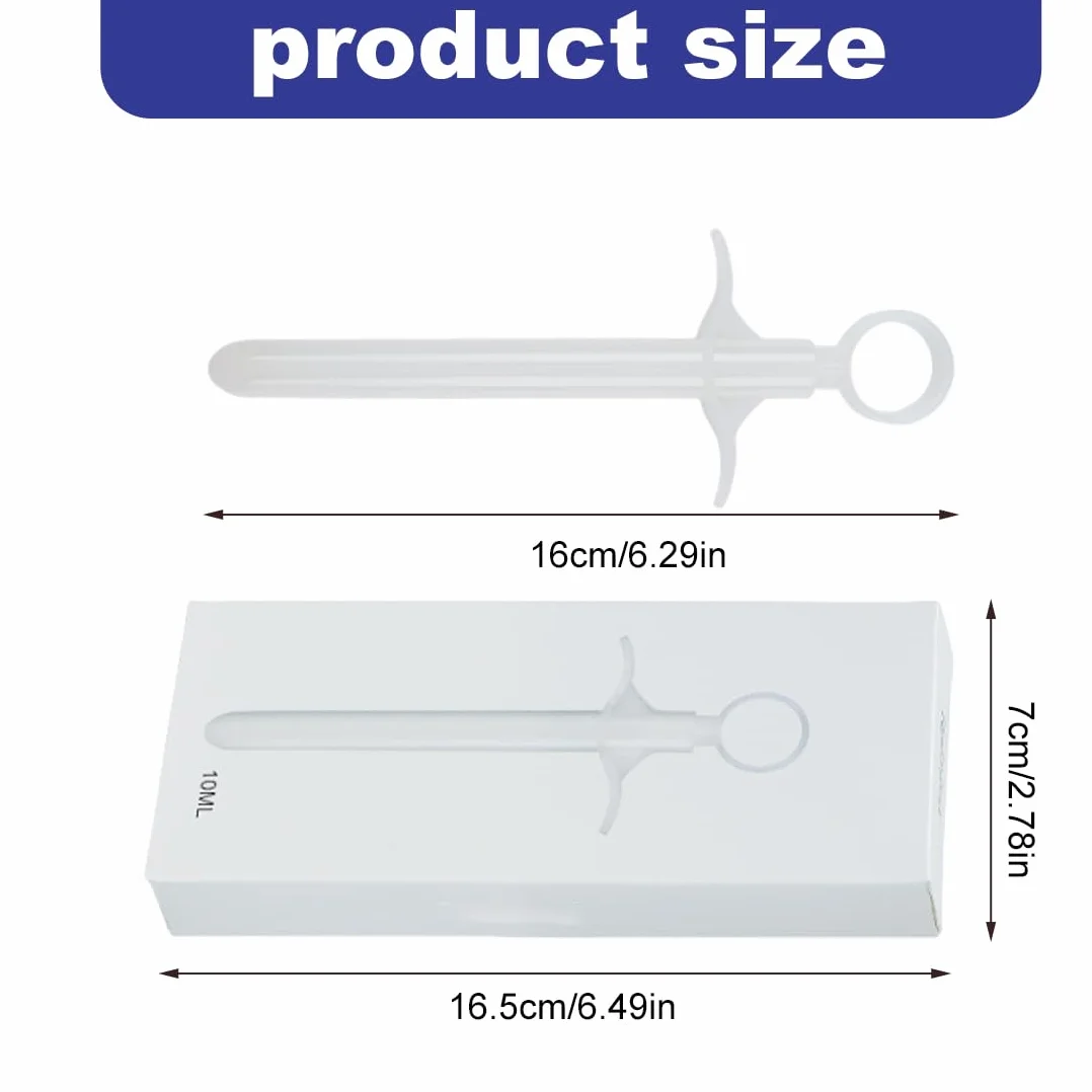 Siringa Lubrificante Riutilizzabile Applicatore Portatile Silicone Vaginale Bianco