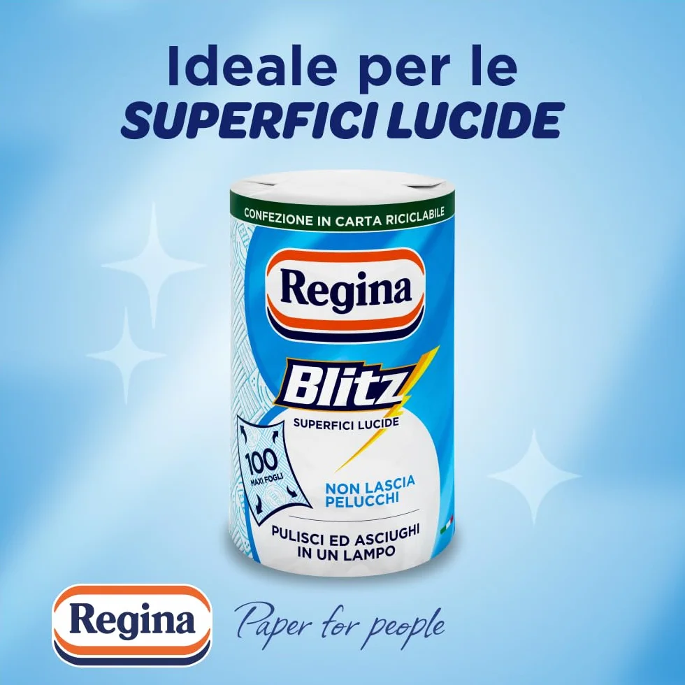 Regina Blitz Carta Casa 100 Maxi Fogli 3 Veli Carta Riciclabile FSC