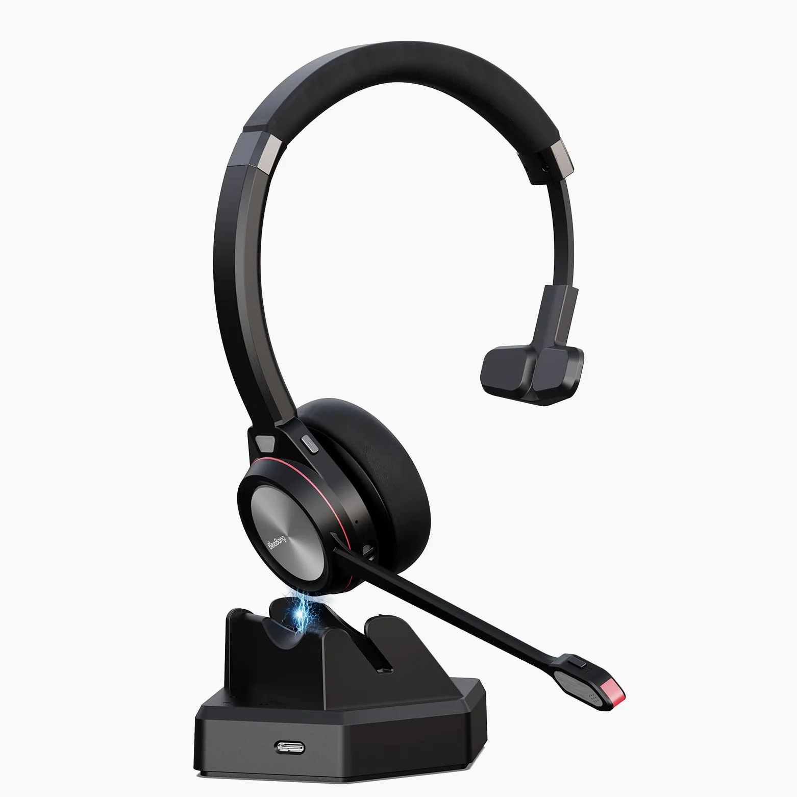 Cuffie wireless per PC, Mono 5.2, Bluetooth con microfono e dongle USB, 30 ore di conversazione, cuffie wireless per casa, ufficio, computer, team, zoom, laptop, ufficio, call center telefono