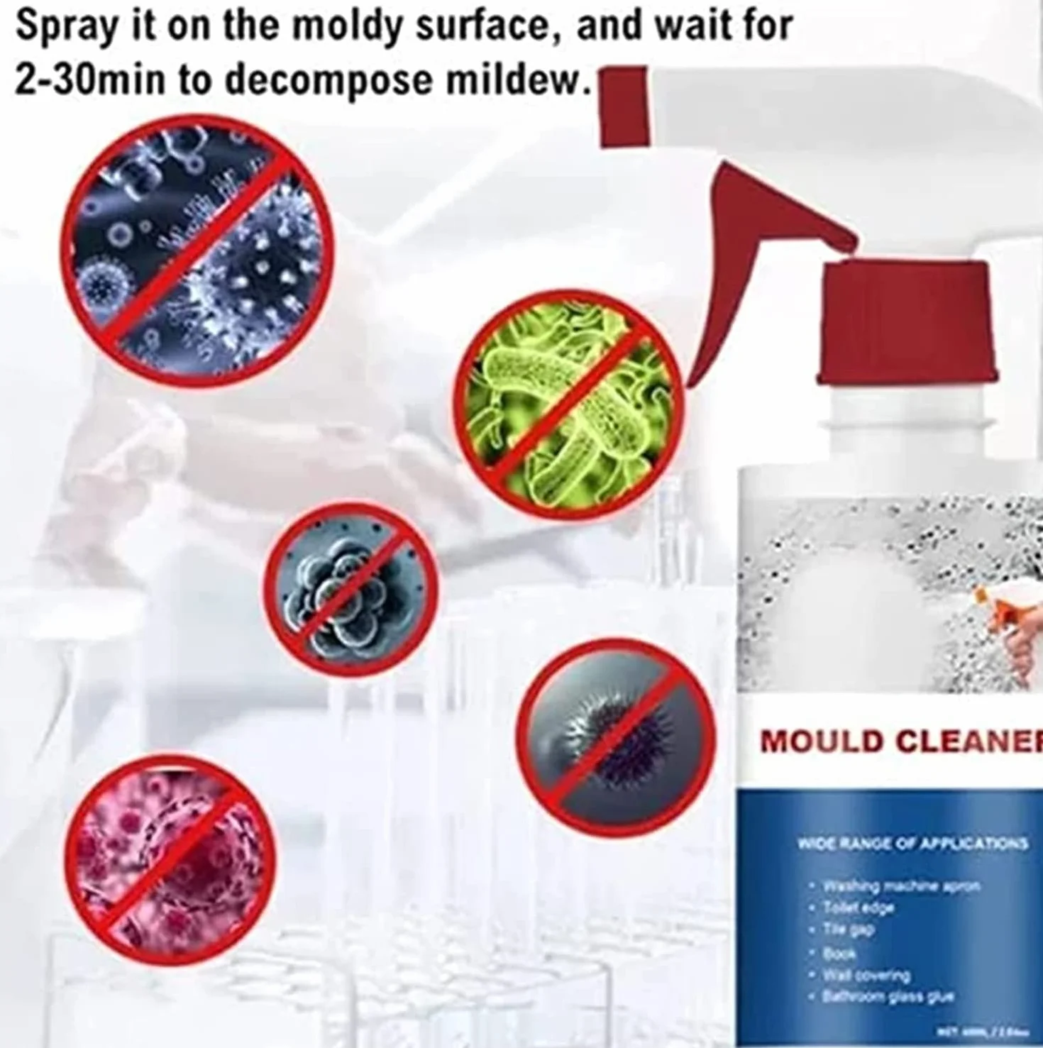 Mildew Cleaner Foam 60ml 3 Pcs - Household Mildew Removal Spray for Kitchen Bathroom