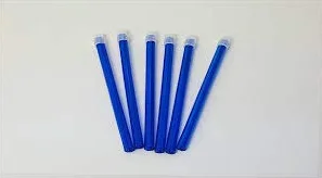 Aspirasaliva in PVC atossico con anima in metallo 15 cm BLU O VERDE