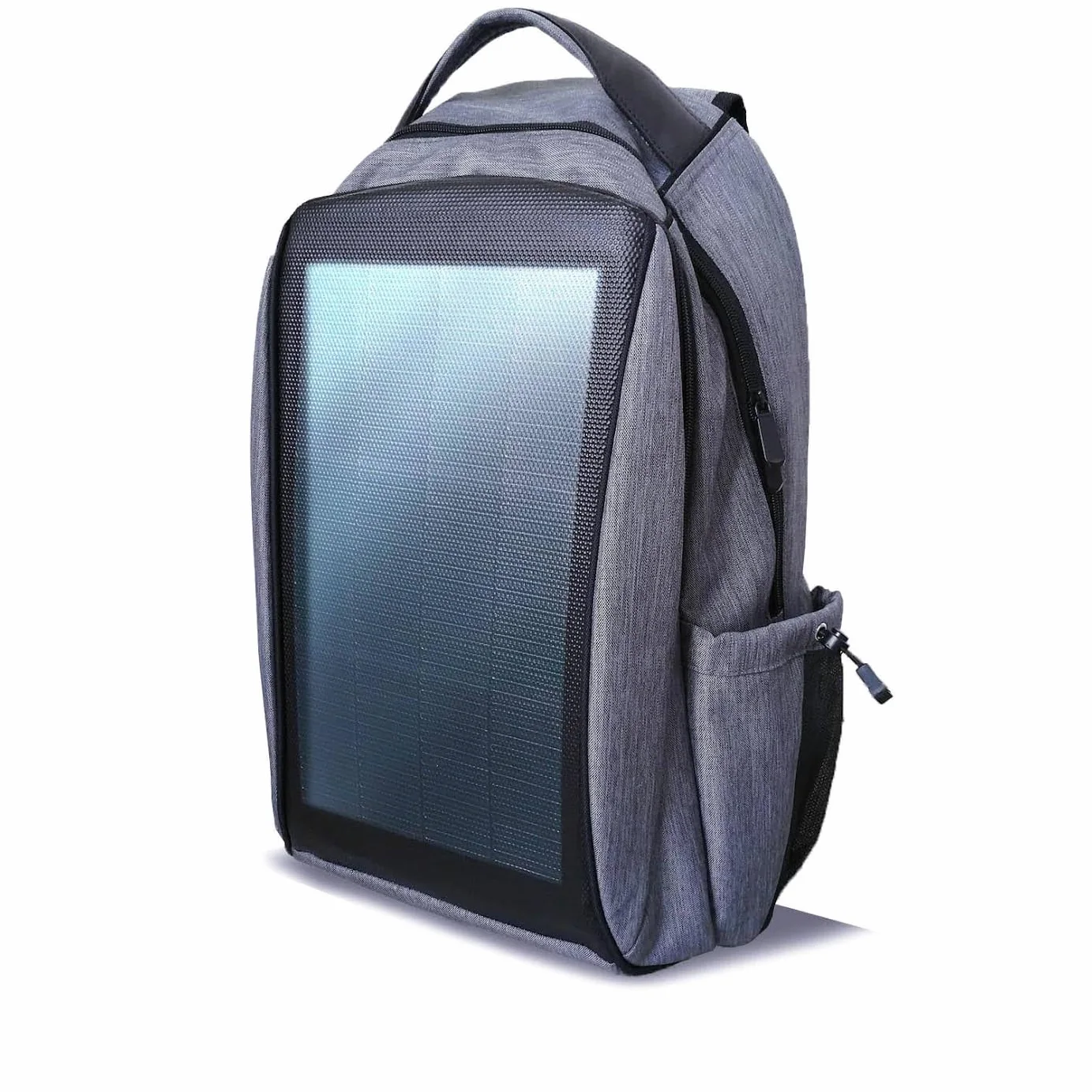 Sunslice | Zaino con pannello solare per laptop, borsa da viaggio con celle solari flessibili e potenti, resistente agli urti e ai graffi, ideale per escursioni o campeggio, grigia.