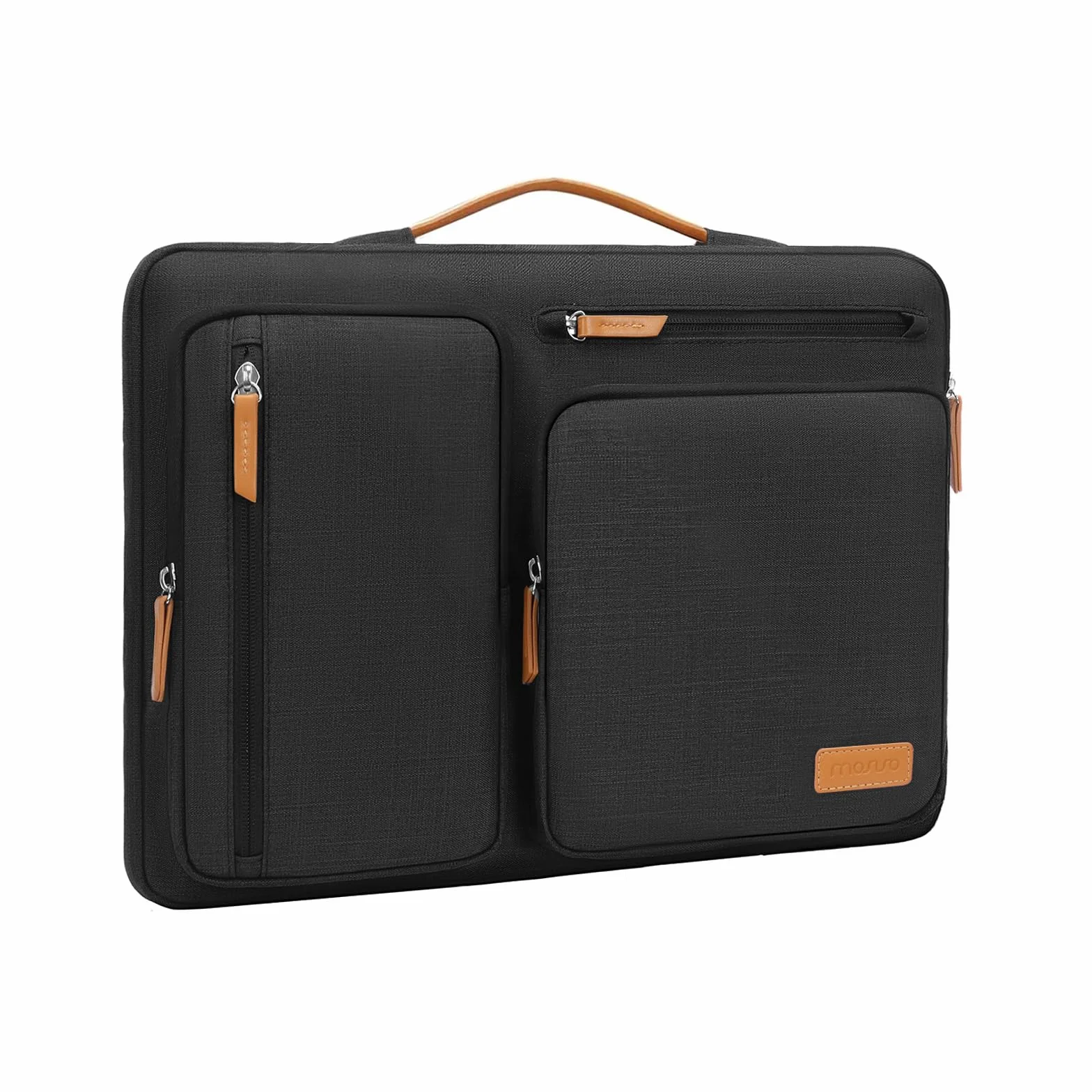 MOSISO 13,3 pollici Custodia Laptop, 13-13.3 pollici Custodia PC Compatibile con MacBook Air/Pro 13/Pro 14, HP Dell Acer ASUS, Lato Aperto Borsa con 4 Cerniera Tasche&Maniglia, Nero