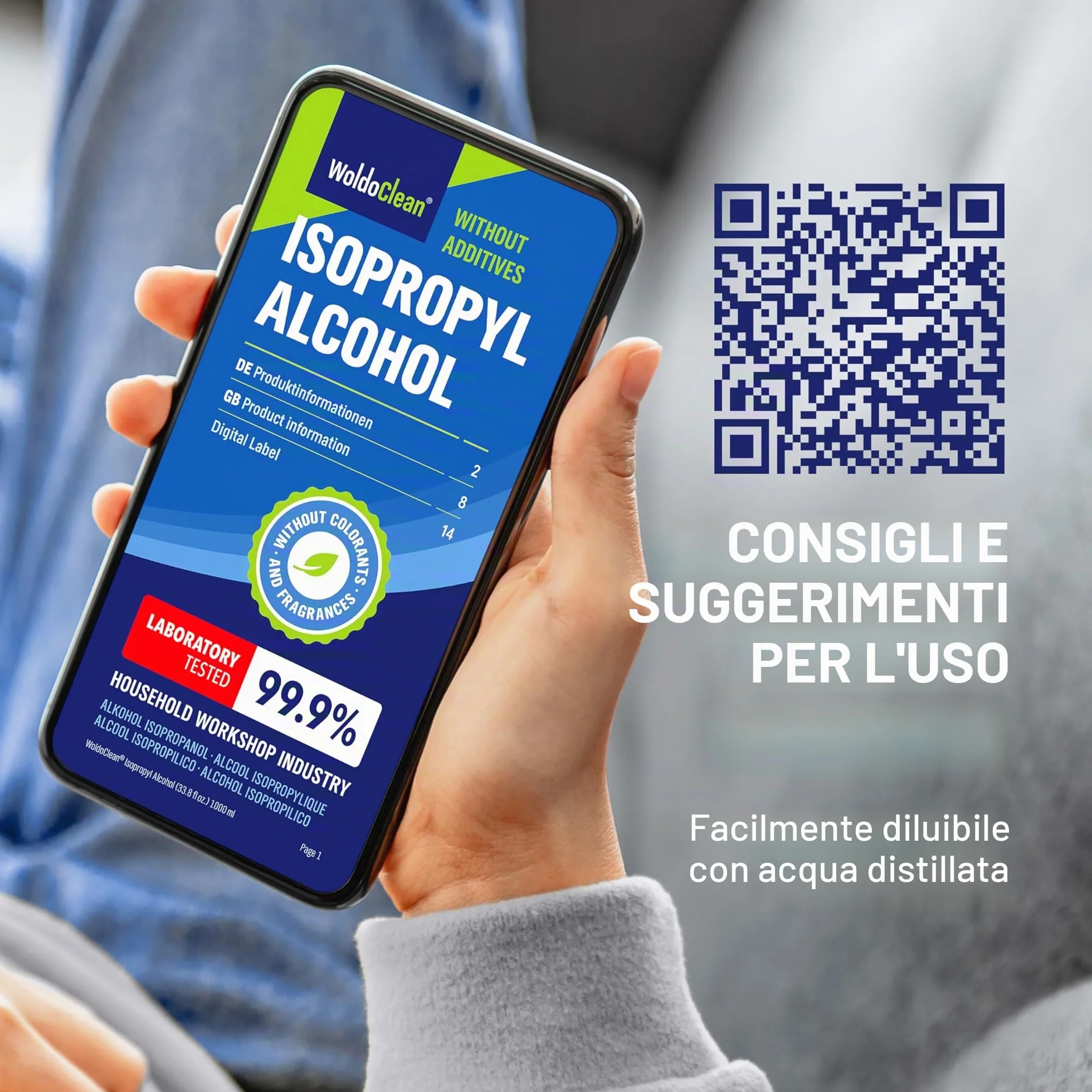 Isopropanolo Alcool Puro al 99.9% Isopropilico Detergente IPA 1 litro
