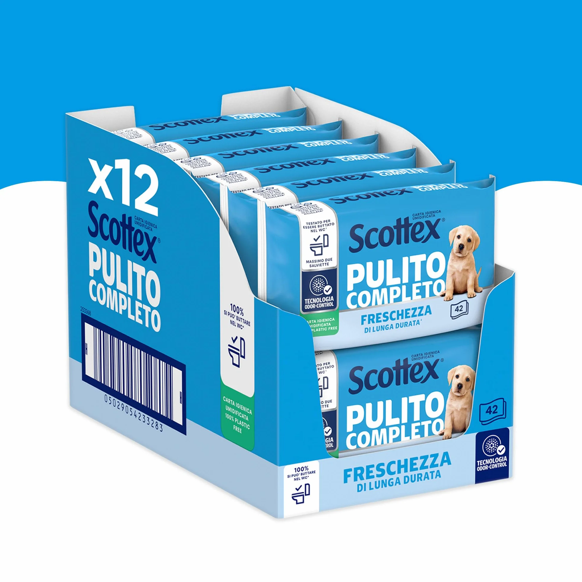 Scottex Pulito Completo Carta Igienica Umidificata Biodegradabile 504 Salviette (12x42)