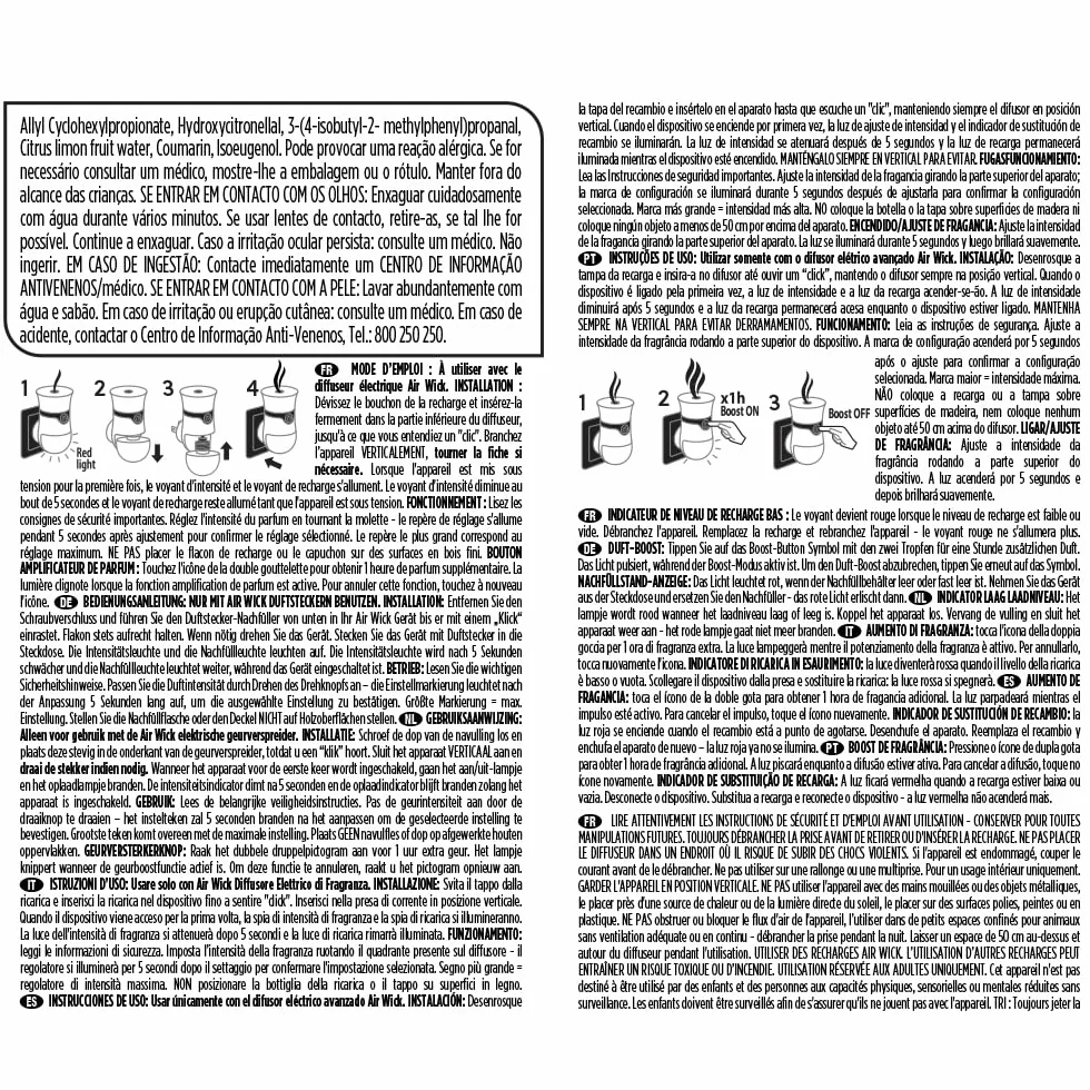 Air Wick Ricarica Diffusore Elettrico Oli Essenziali, 3 Ricariche, Fragranza Lino e Orchidea Bianca, 3x19ml