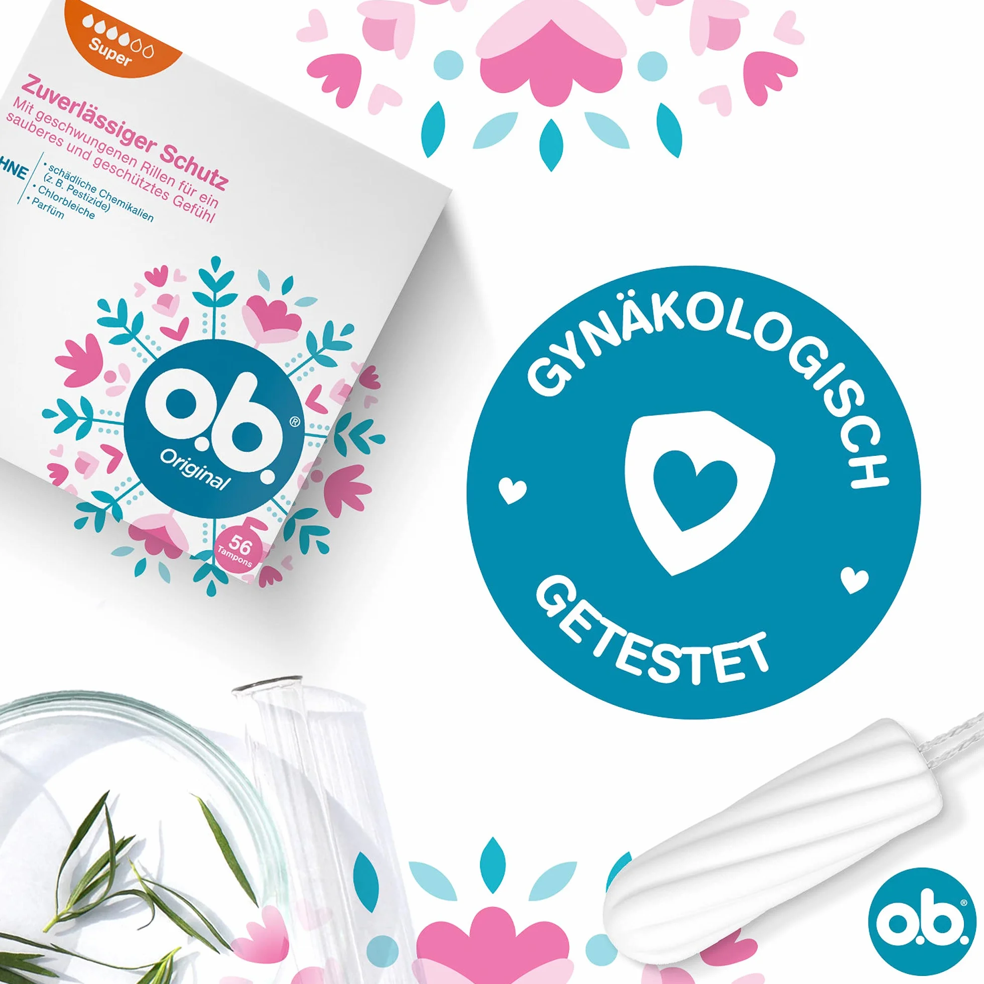 o.b. Super tamponi originali per giorni forti StayDry scanalature curve protezione 56 pezzi