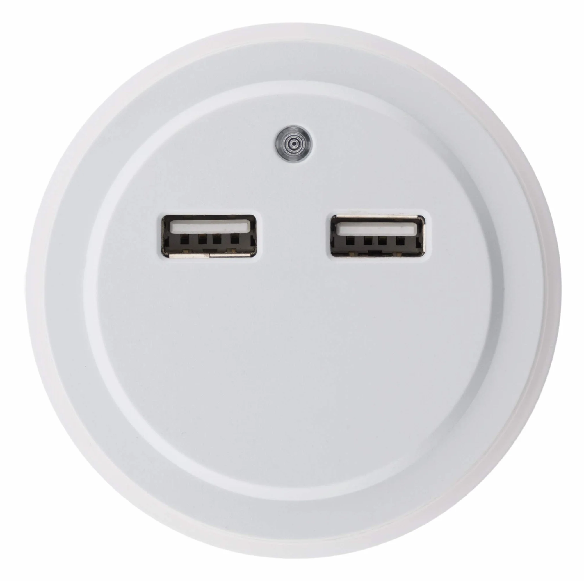 Otio - Lampada LED Automatica con 2 Porte USB - Ecologica e a Basso Consumo - Attivazione Auto/On/Off - Ideale per Dispositivi Multimediali - Bianca - 2 Porte USB