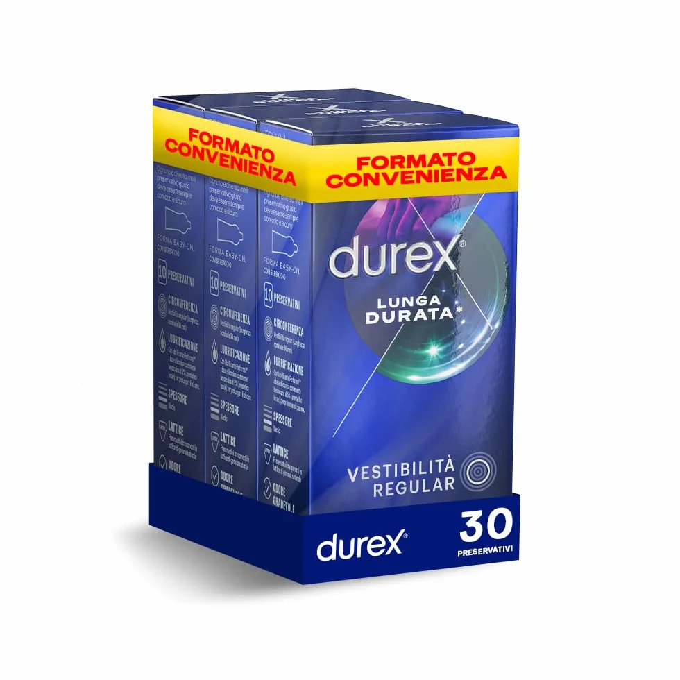 Durex Preservativi Lunga Durata Ritardanti, 30 Profilattici