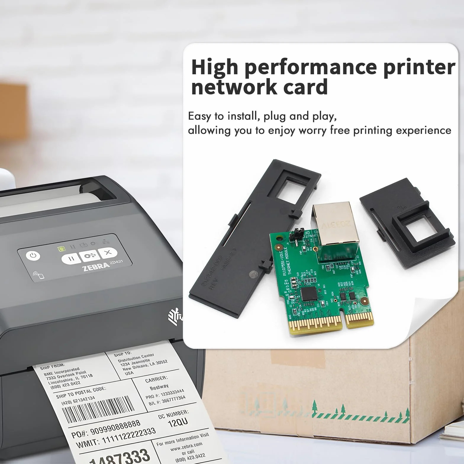 Kit di aggiornamento del modulo Ethernet P1112640-015 per stampante termica Zebra ZD421 ZD421d ZD421t ZD411 cablata 203dpi 300dpi