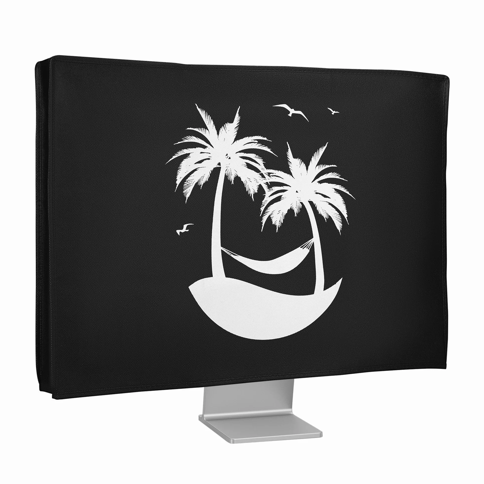 kwmobile 20-22" monitor Cover - Protezione Monitor PC Antipolvere Schermo Computer - Custodia Protettiva Relax sull'Amaca Bianco