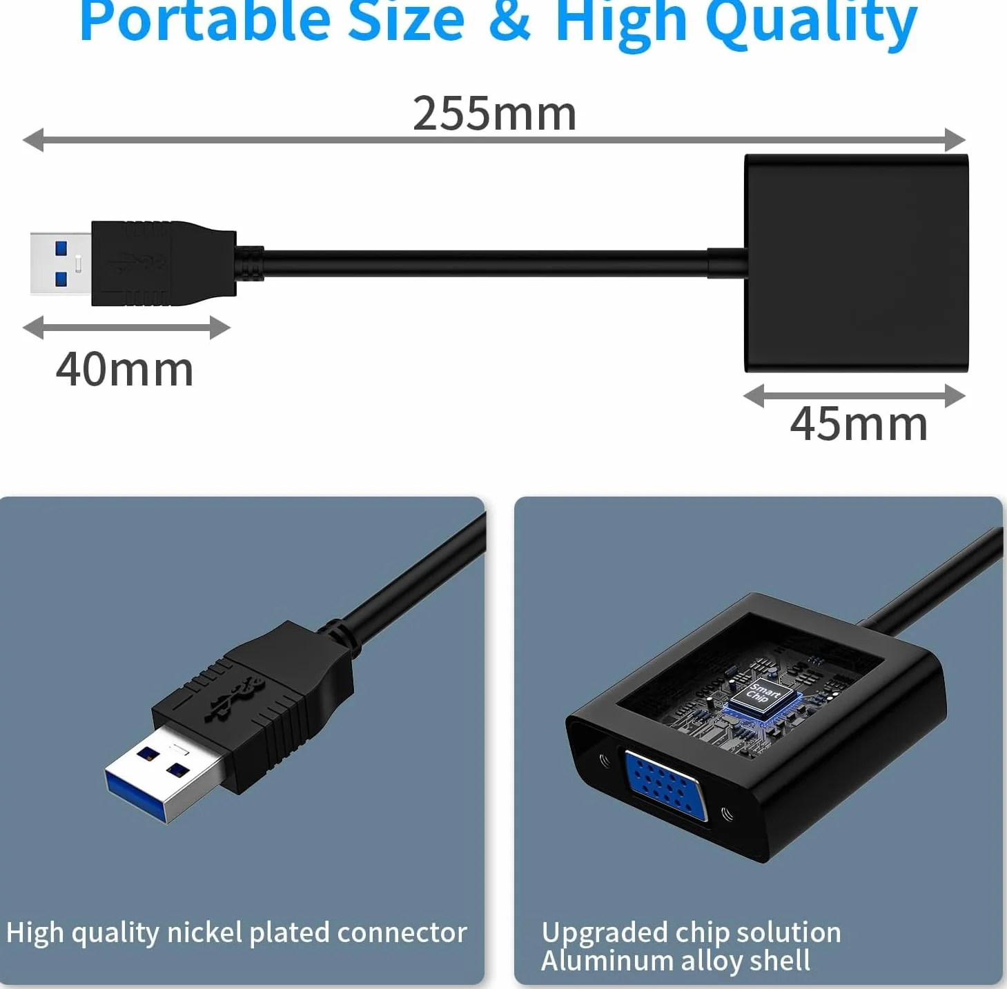 Adattatore da USB 3.0/2.0 a VGA multi-display convertitore video per PC laptop Windows