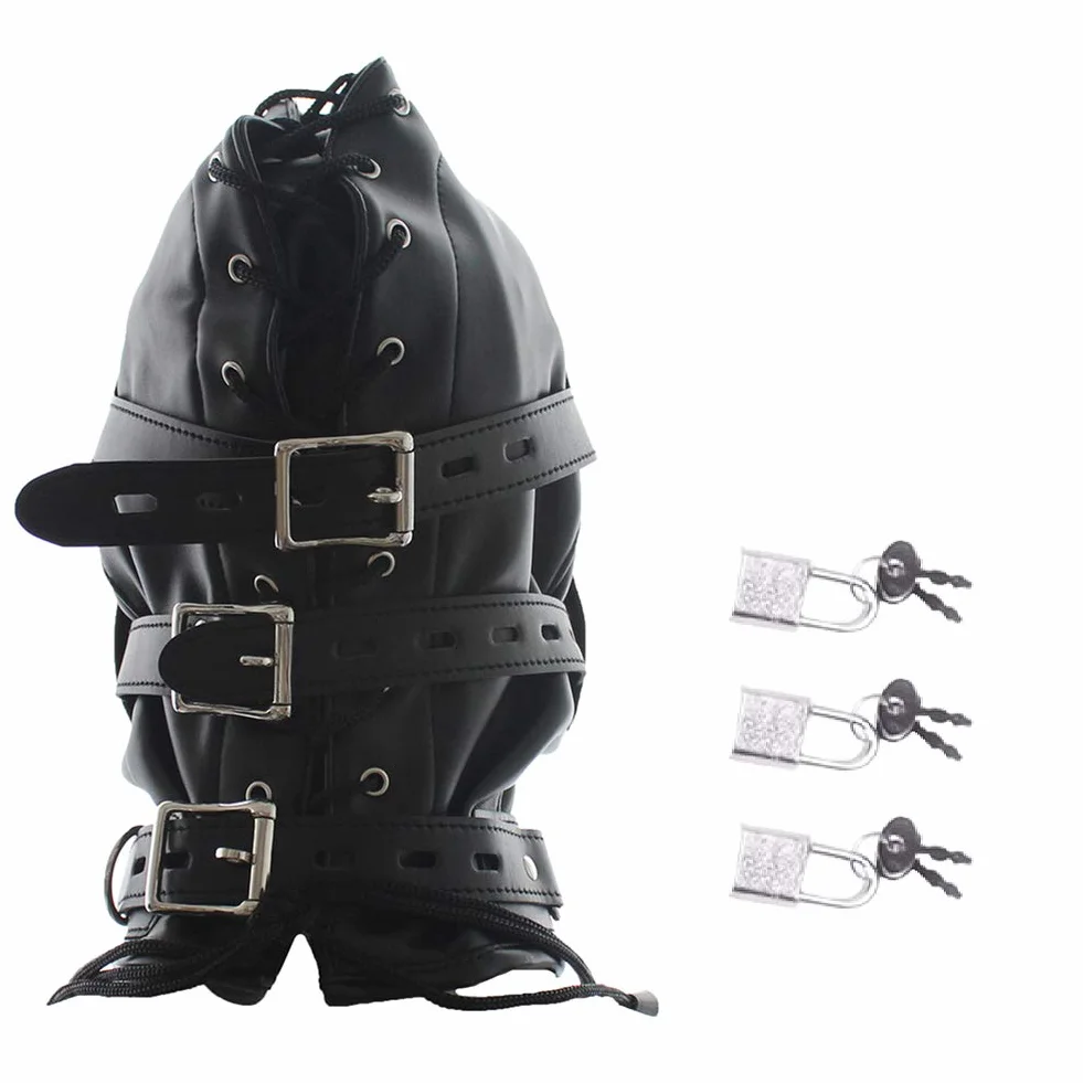Roluck Maschera Bondage con Dildo Bocca Gag 3 Blocco Regolabile Maschera Testa SM per Coppia Fetish Sex Toy