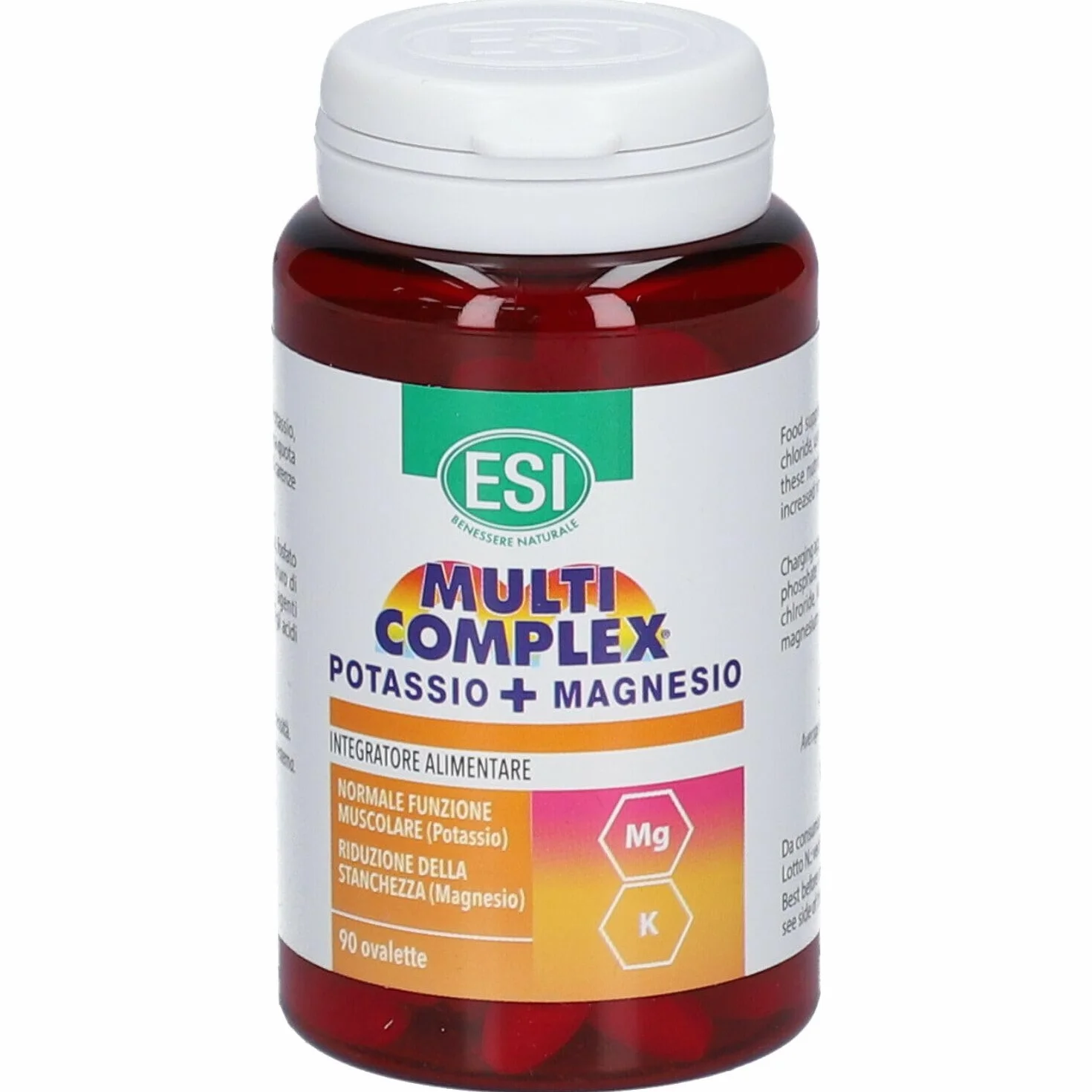 ESI Multicomplex Potassio+Magnesio Integratore Alimentare Multiminerale 90 Ovalette Stanchezza Energia