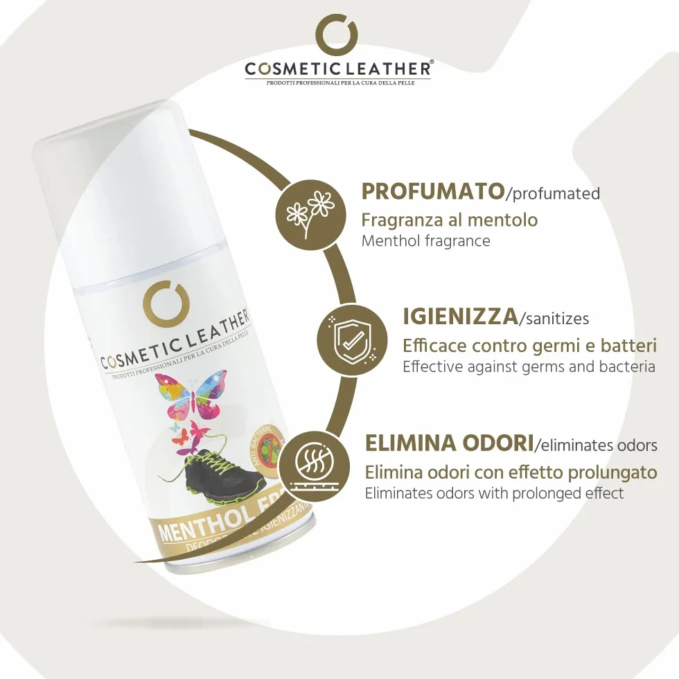 Deodorante per Scarpe Antibatterico 150 ml Menthol Fresh Elimina Odori
