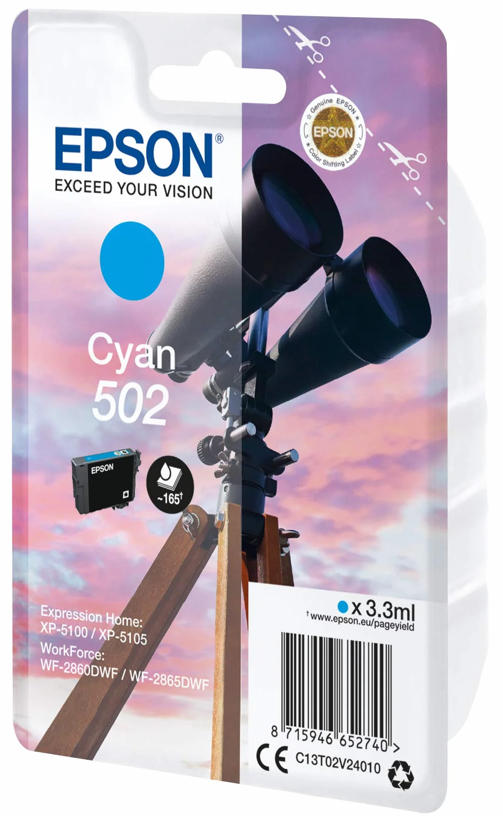 Epson Singlepack Cyan 502 Ink