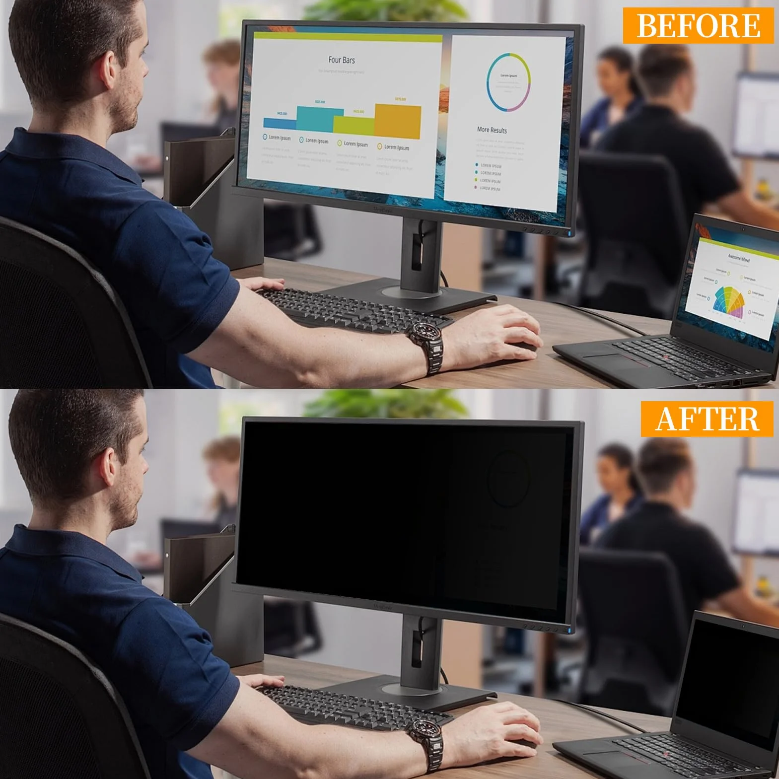 Schermo Privacy per Computer da 24 Pollici per Monitor Widescreen con Rapporto di Aspetto 16:9, Protezioni per Gli Occhi Filtro Privacy Antiriflesso per Monitor di Computer