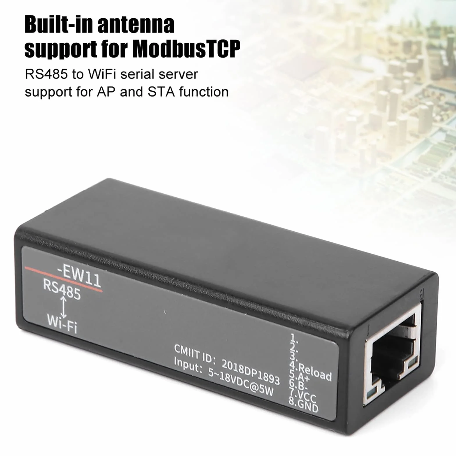 Server Seriale WiFi con Antenna Integrata, Modulo Comunicazione Wireless RJ45 Ethernet