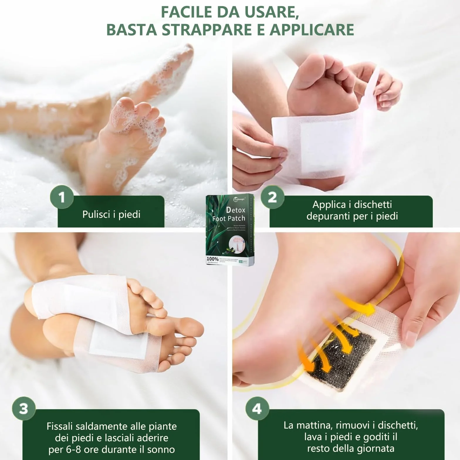 Cerotti Detox Piedi 50PCS Erbe Naturali Elimina Tossine