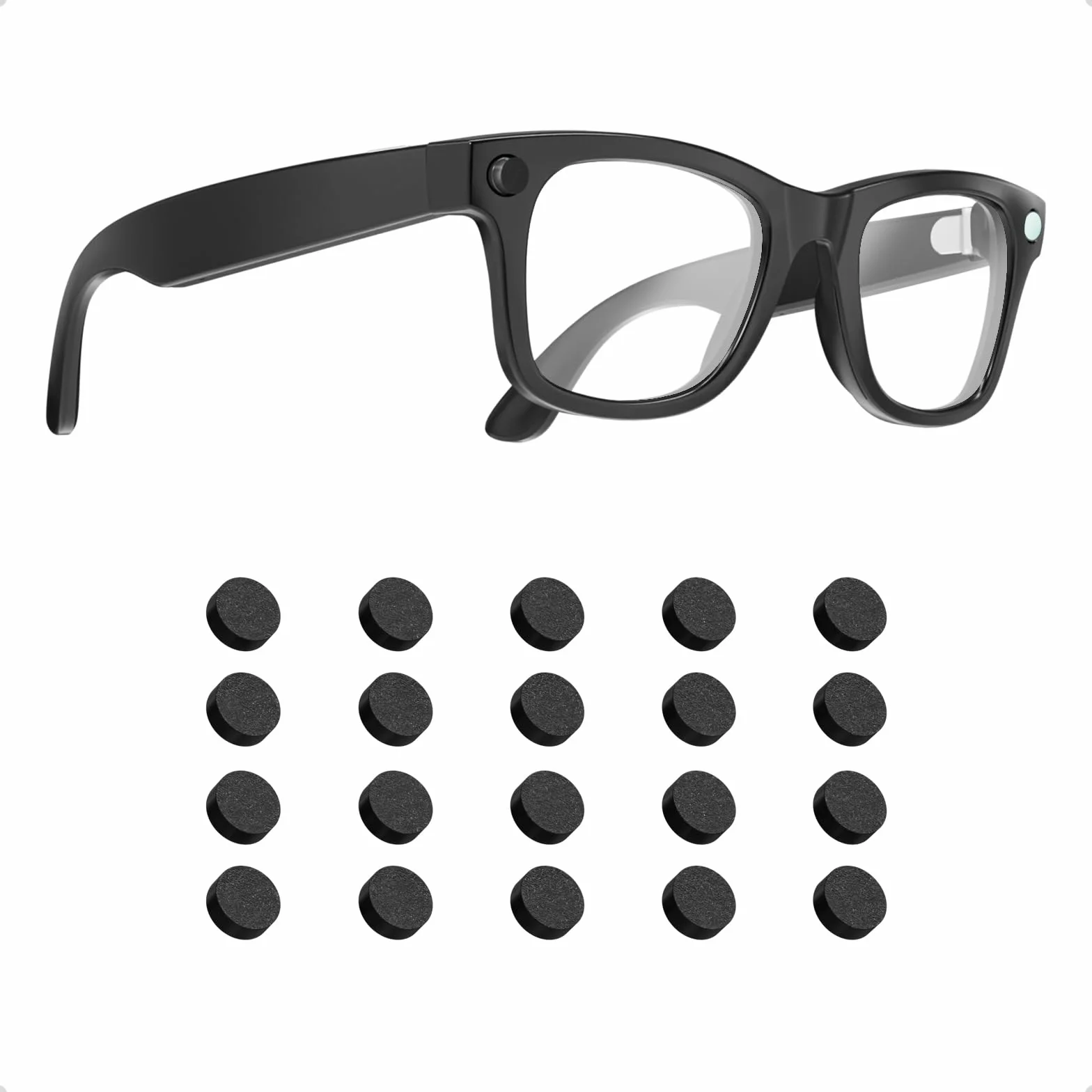 LED Light Blocking Stickers Compatible with Ray-Ban Meta Smart Glasses, Ultra-Thin Reusable U-Shaped Stickers, Privacy and Glare Reduction 20pcs