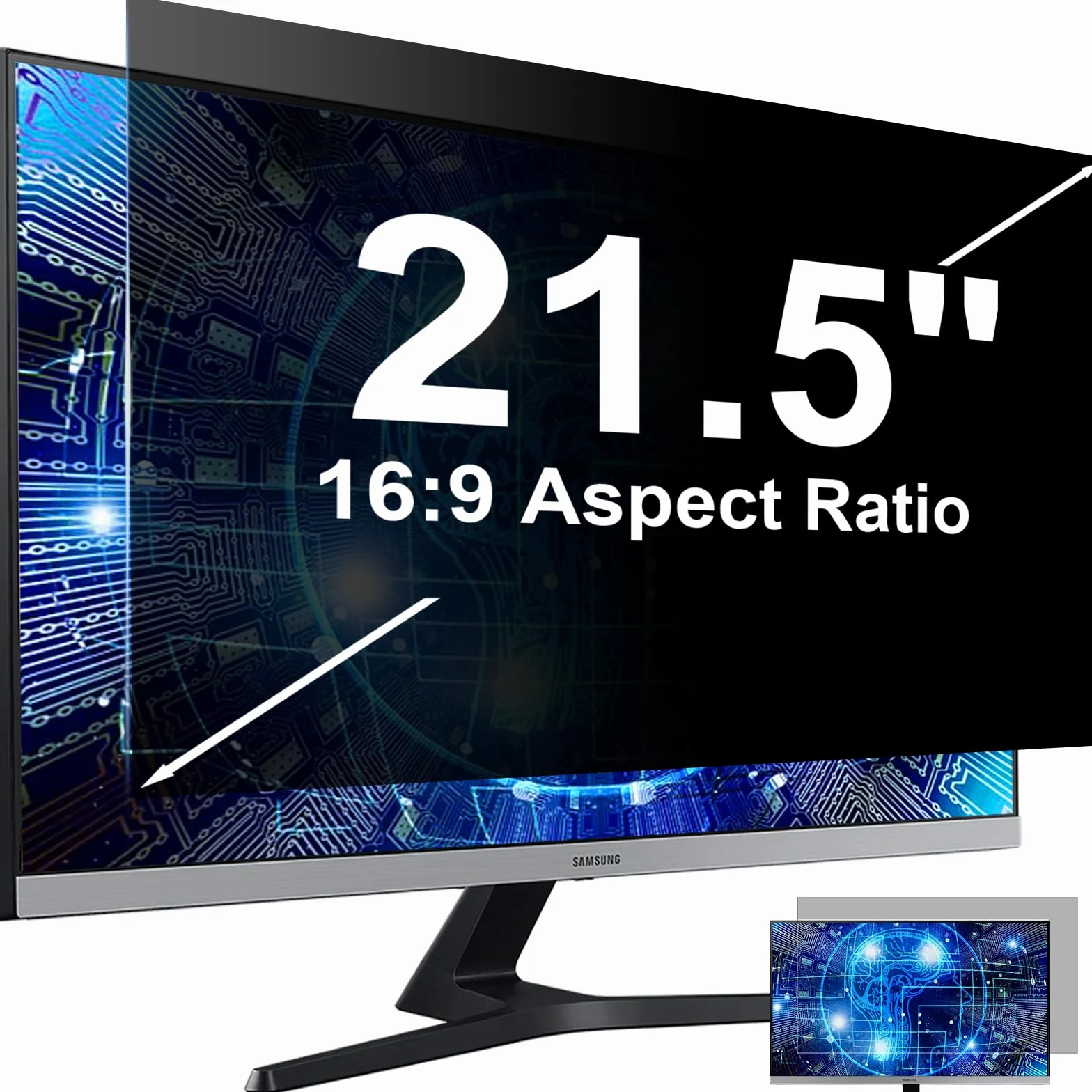 Pellicola Privacy Monitor 21.5 Pollici, Rimovibile Filtro Privacy Schermo per Widescreen Computer, Anti Glare/Antiriflesso/Anti Luce Blu Pellicola de Protezione Privacy 21.5 Pollici per 16:9 Monitor