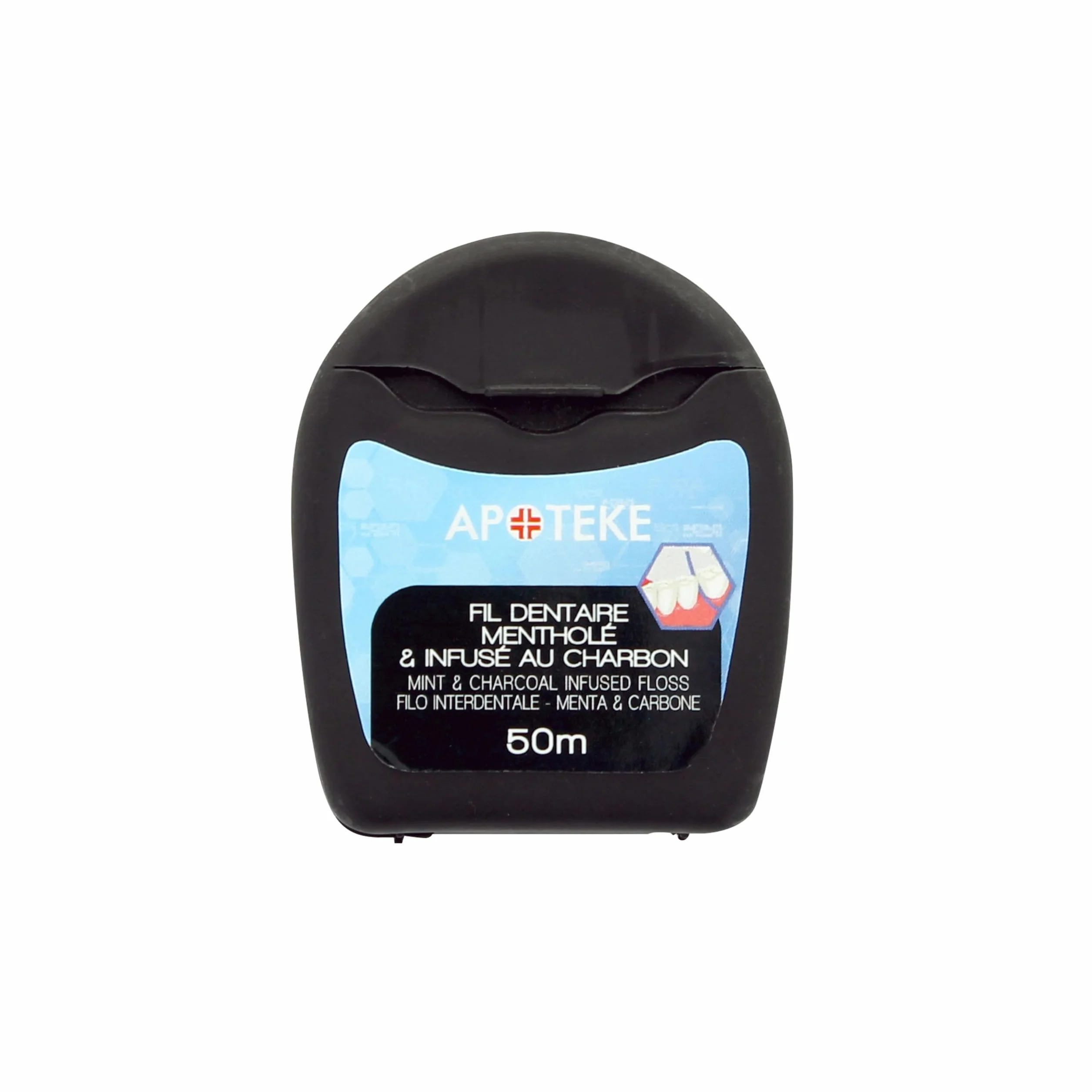 Filo dentale al carbone antibatterico sbiancante 50 m Igiene orale