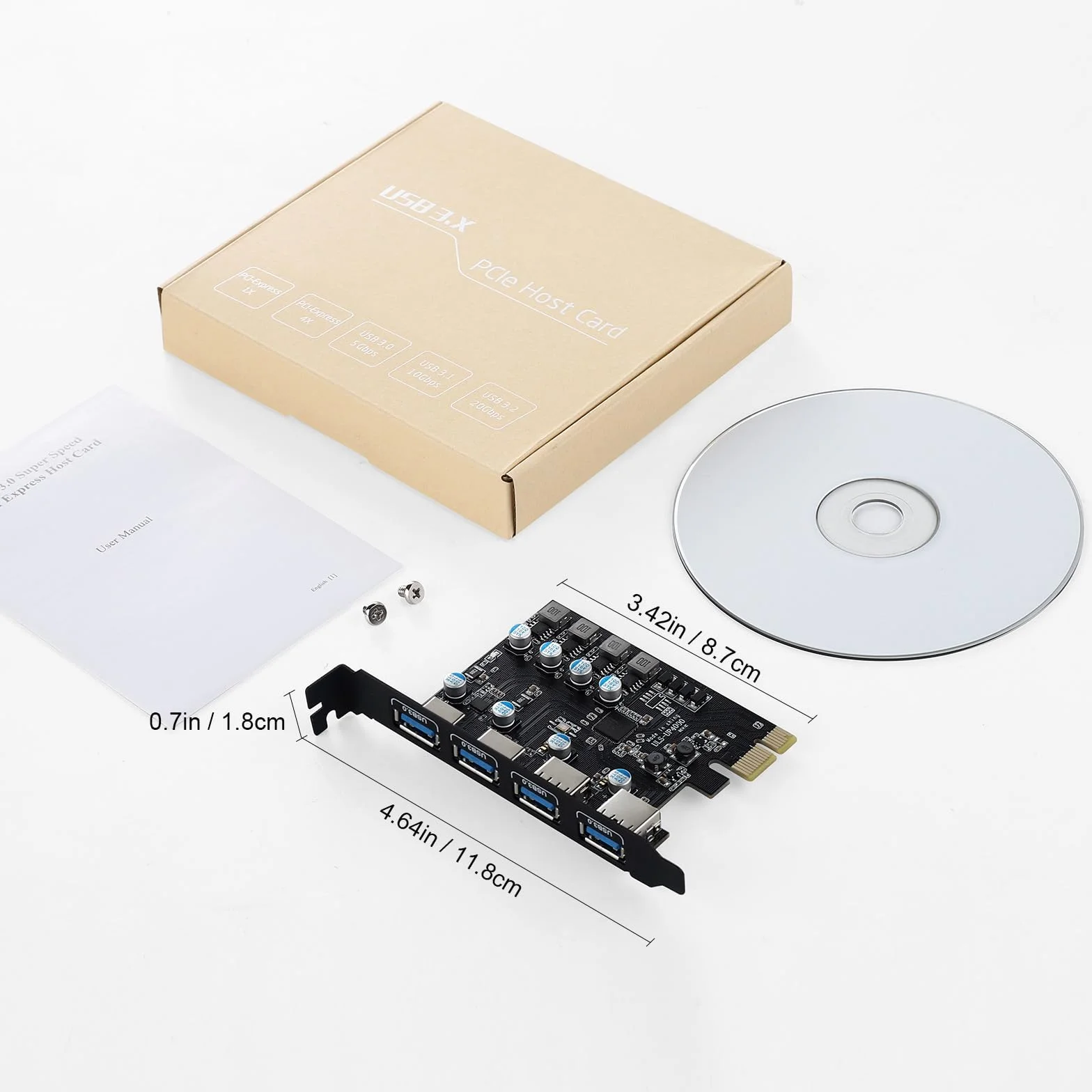 Scheda USB PCI Express 4 porte 5 Gbps, Scheda di espansione USB PCIe per Desktop PC Windows