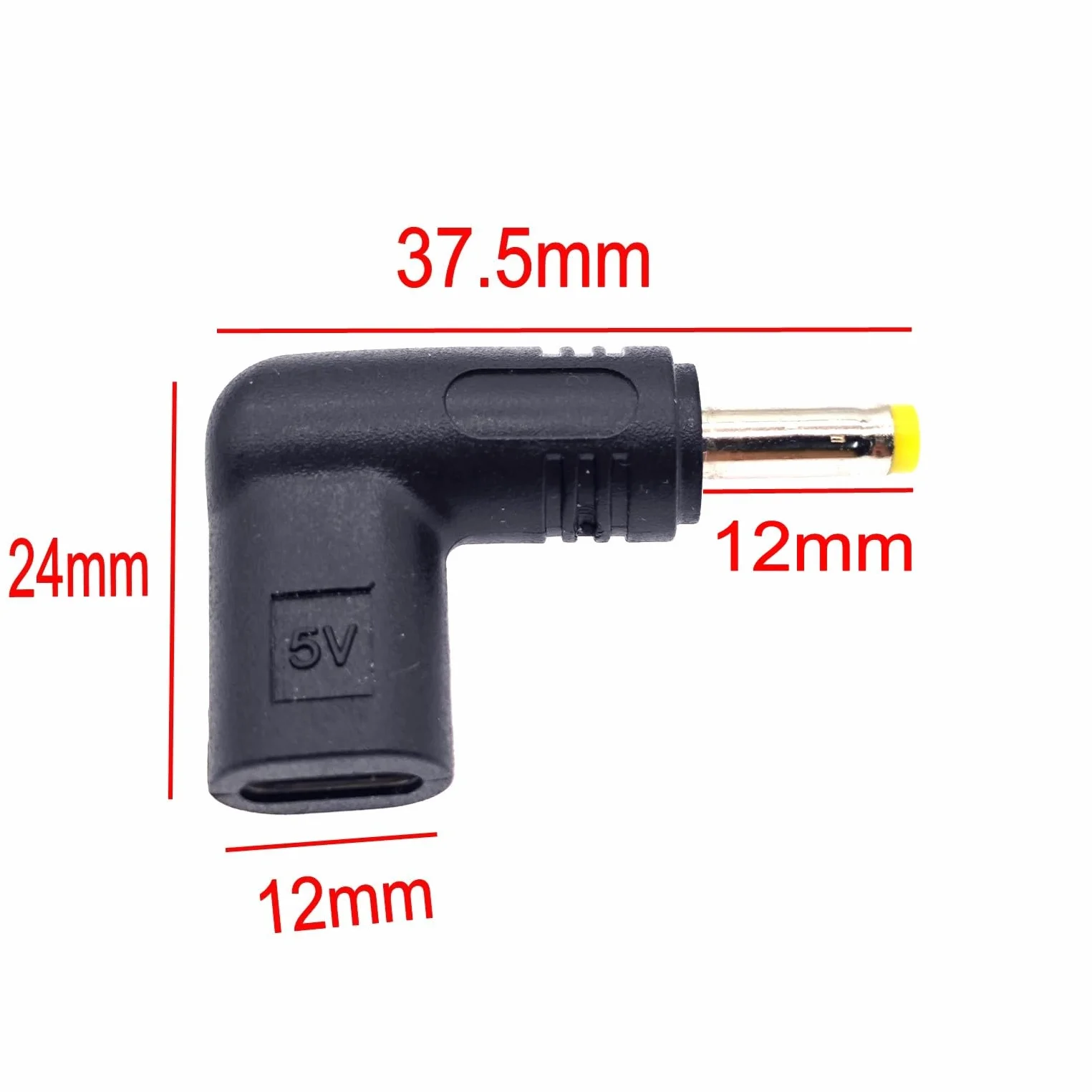 JZK Adattatore da 5 V USB tipo C femmina a DC 4,0 x 1,7 mm, adattatore DC maschio ad angolo retto di 90 gradi a jack DC 4,0 x 1,7 mm