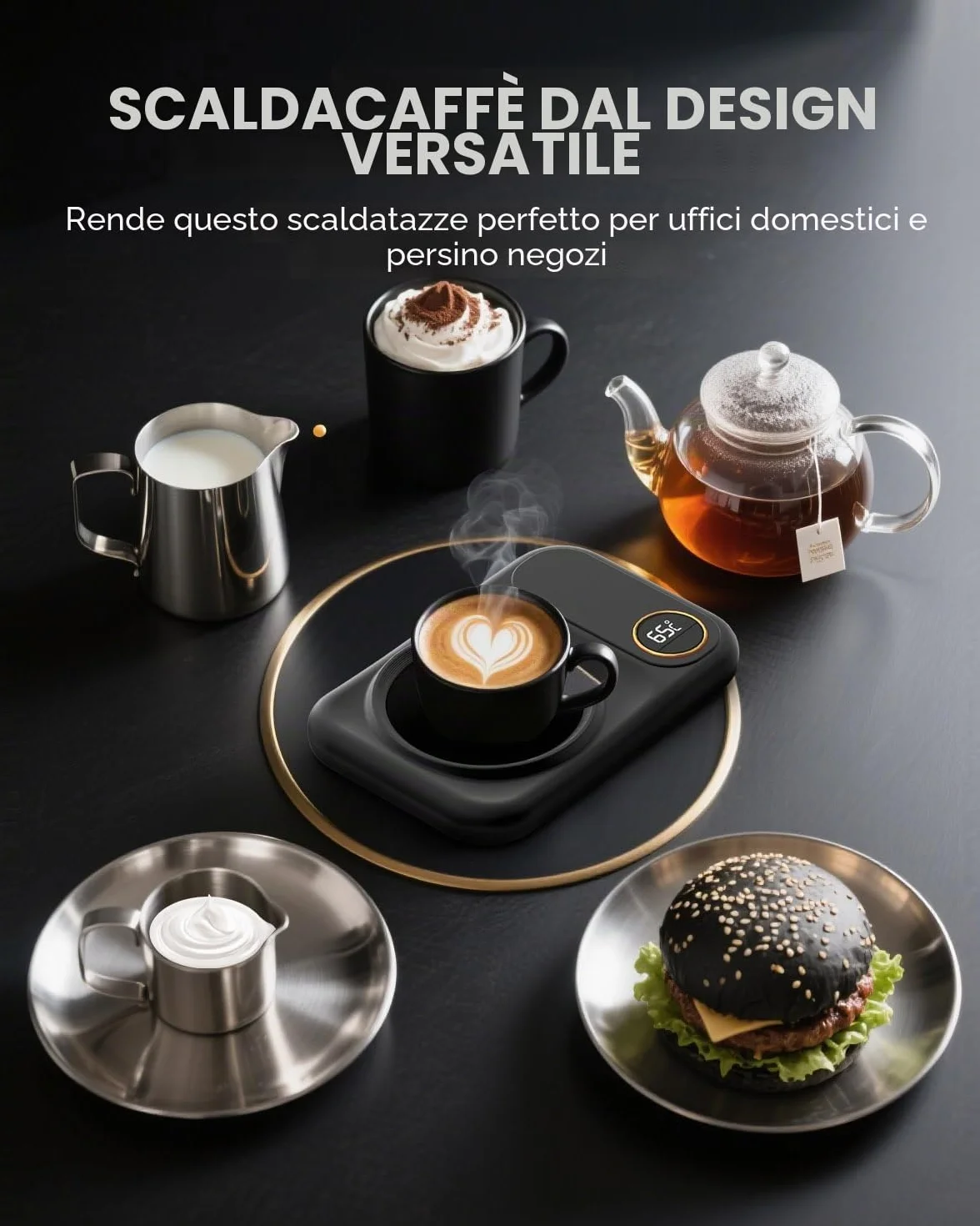 USB Elettrico Riscaldatore per Caffè Mantiene Caldo il Caffè, 3 Livelli di Temperatura 45°C / 55°C / 65°C – Riscaldatore Elettrico USB per Bevande da Caffè