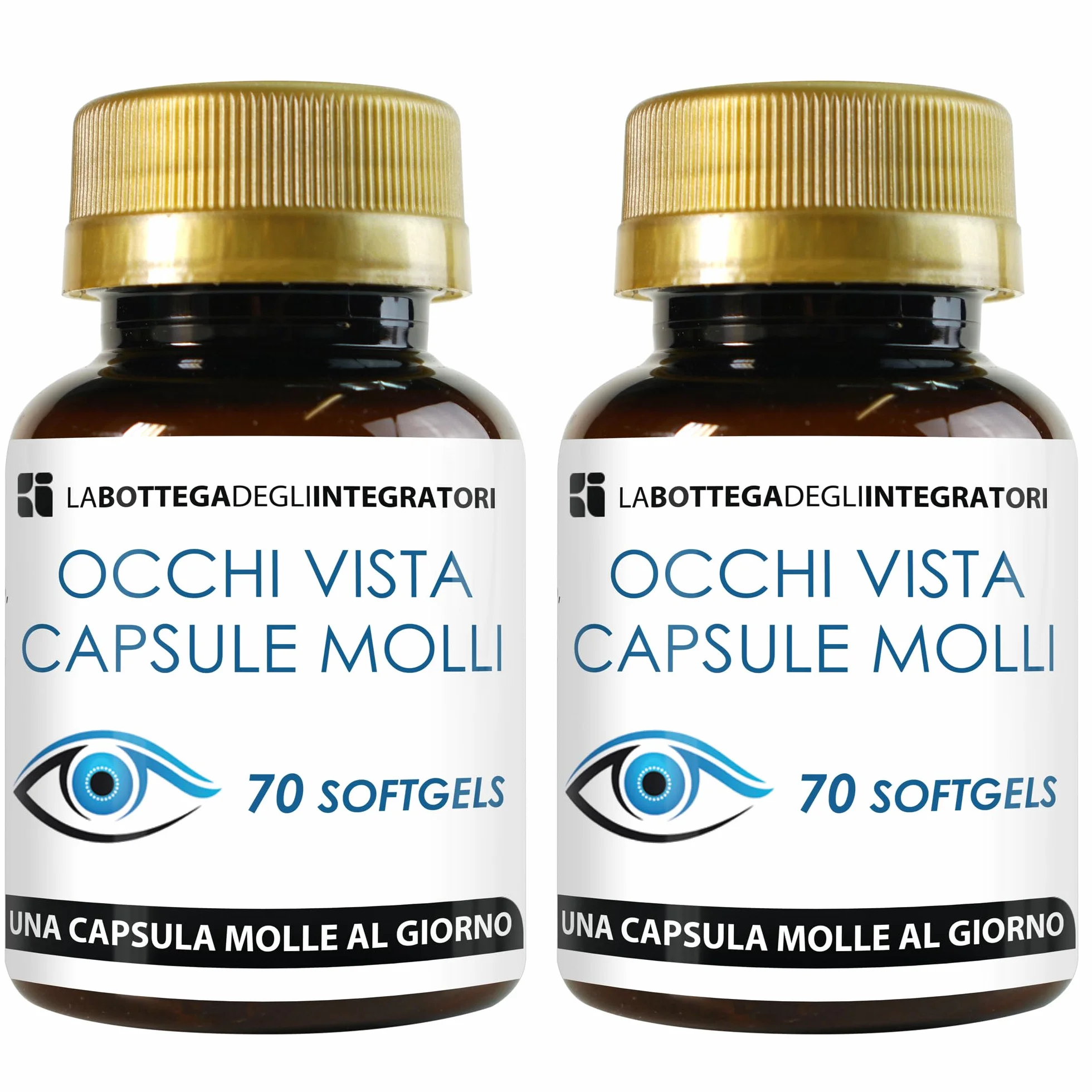 LA BOTTEGA DEGLI INTEGRATORI Luteina 140 Softgels con Zinco, Omega 3 DHA EPA Integratore per la Vista