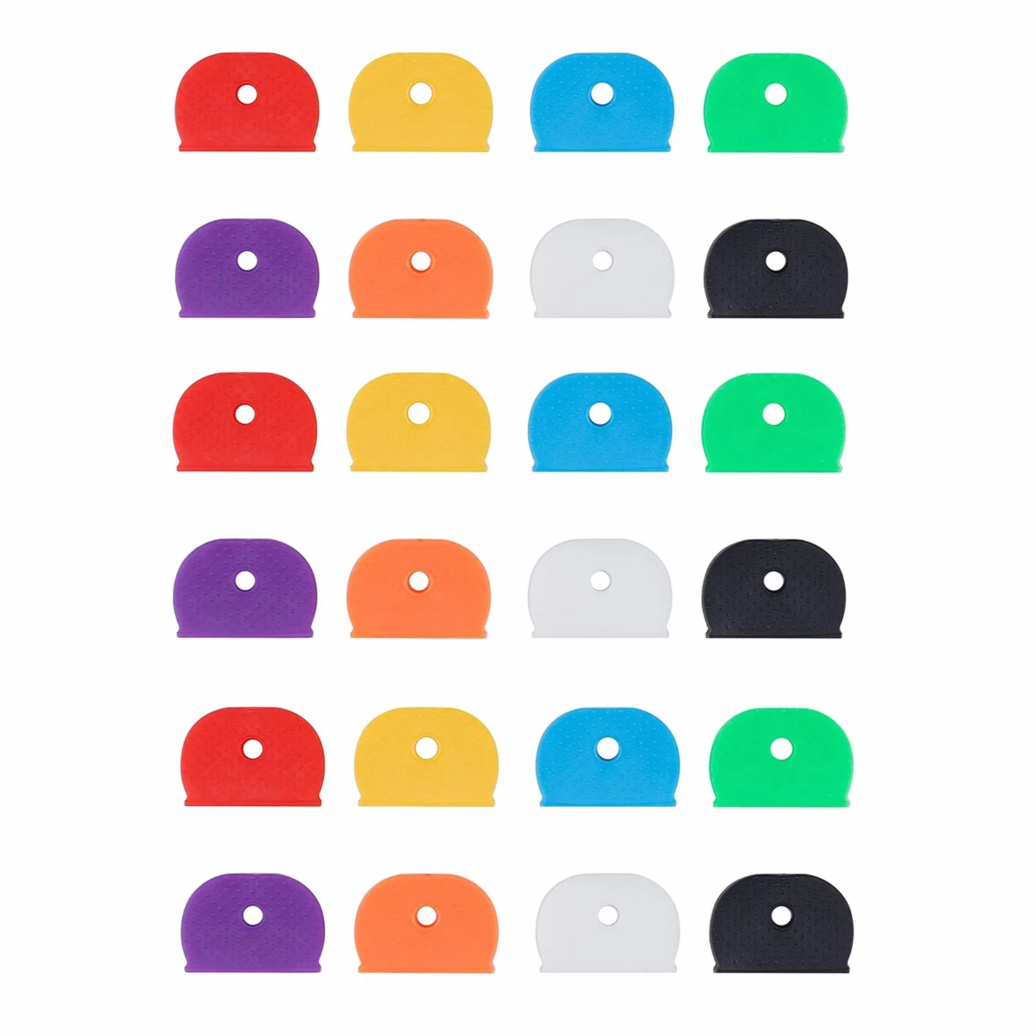 Copritasti per chiavi, 24 pezzi Coprichiavi semicircolari in gomma universali Copritasti flessibili in 8 colori per chiavi di casa.