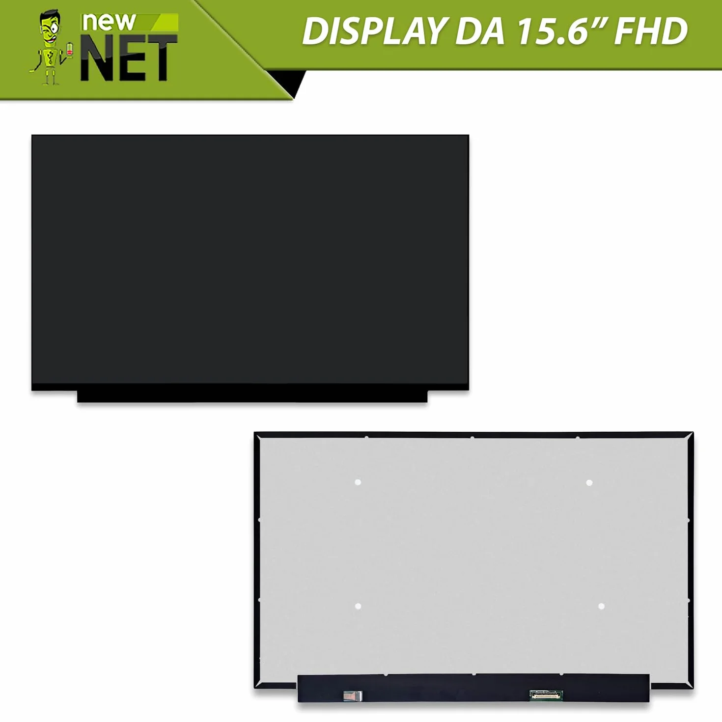 new net - Pannello Schermo Display LCD Compatibile con Notebook HP 15s-fq5015nl, 15s-fq5016nl, 15s-fq5022nl, 15s-fq5023nl [15.6 Pollici - FHD 1920 x 1080-30 Pin - 60Hz TN]