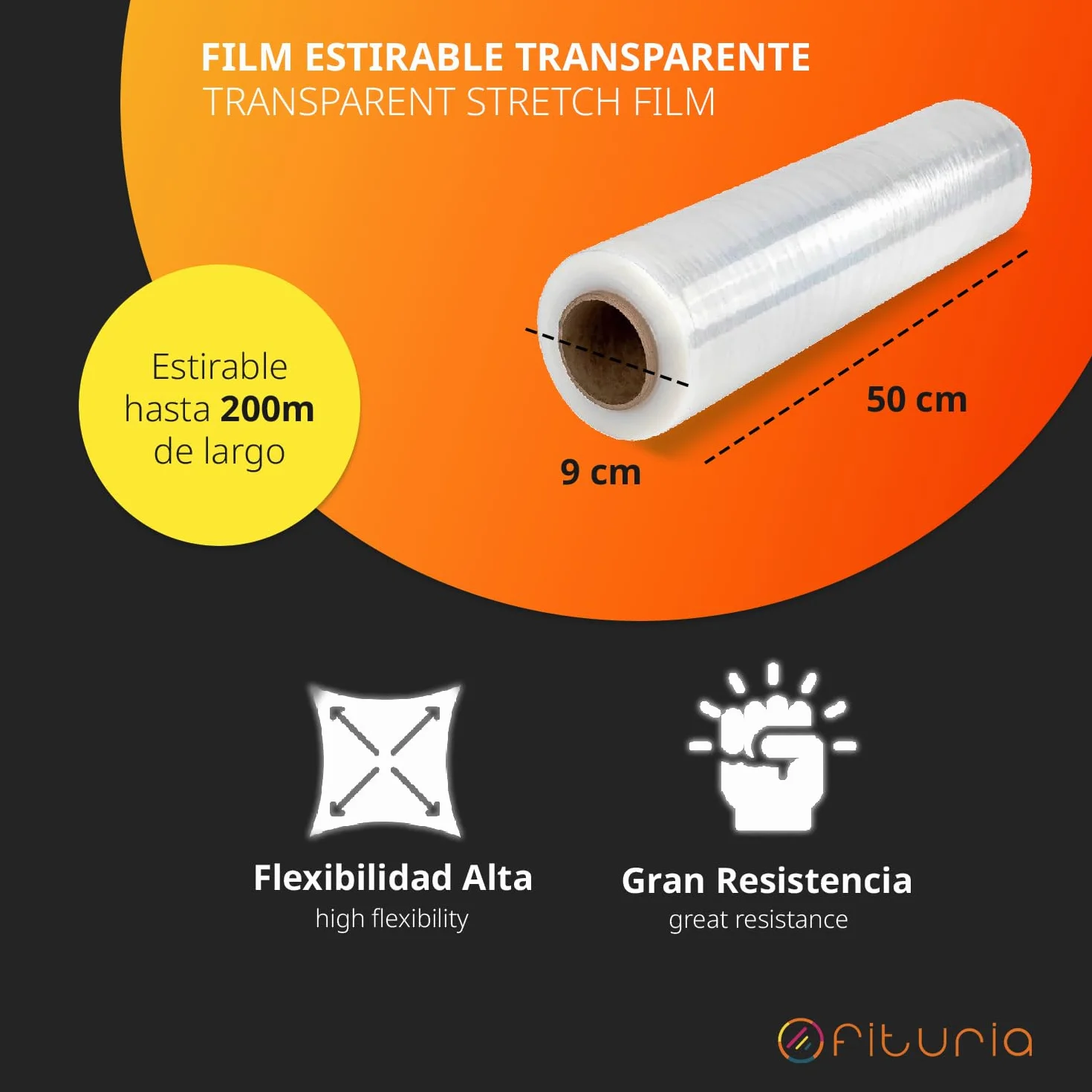 Pellicola Trasparente per Imballaggio Plastica Traslochi Protettiva Adesiva Mobili Scatole Cartone - Ofituria (1 pz)