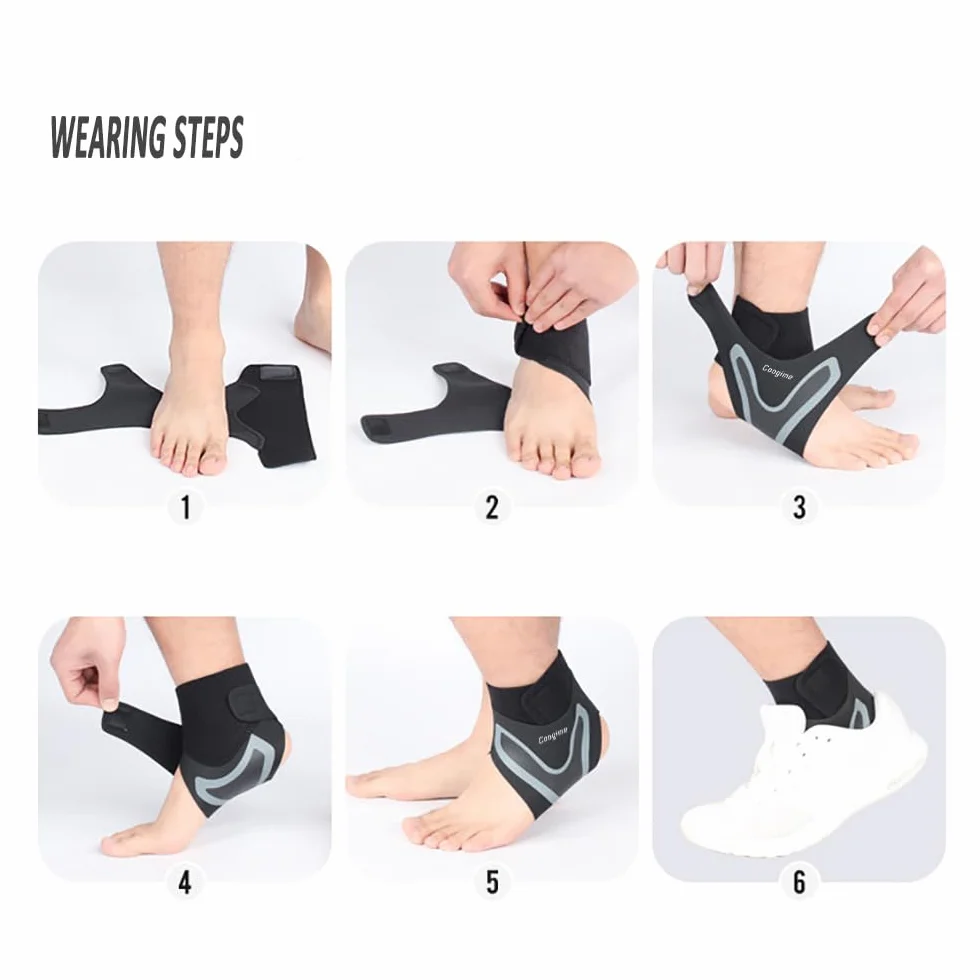 Tutore Caviglia Regolabile, Cavigliera Sportiva per Distorsione, Supporto Caviglia 2 Pezzi (Grigio, S EU 35-38)
