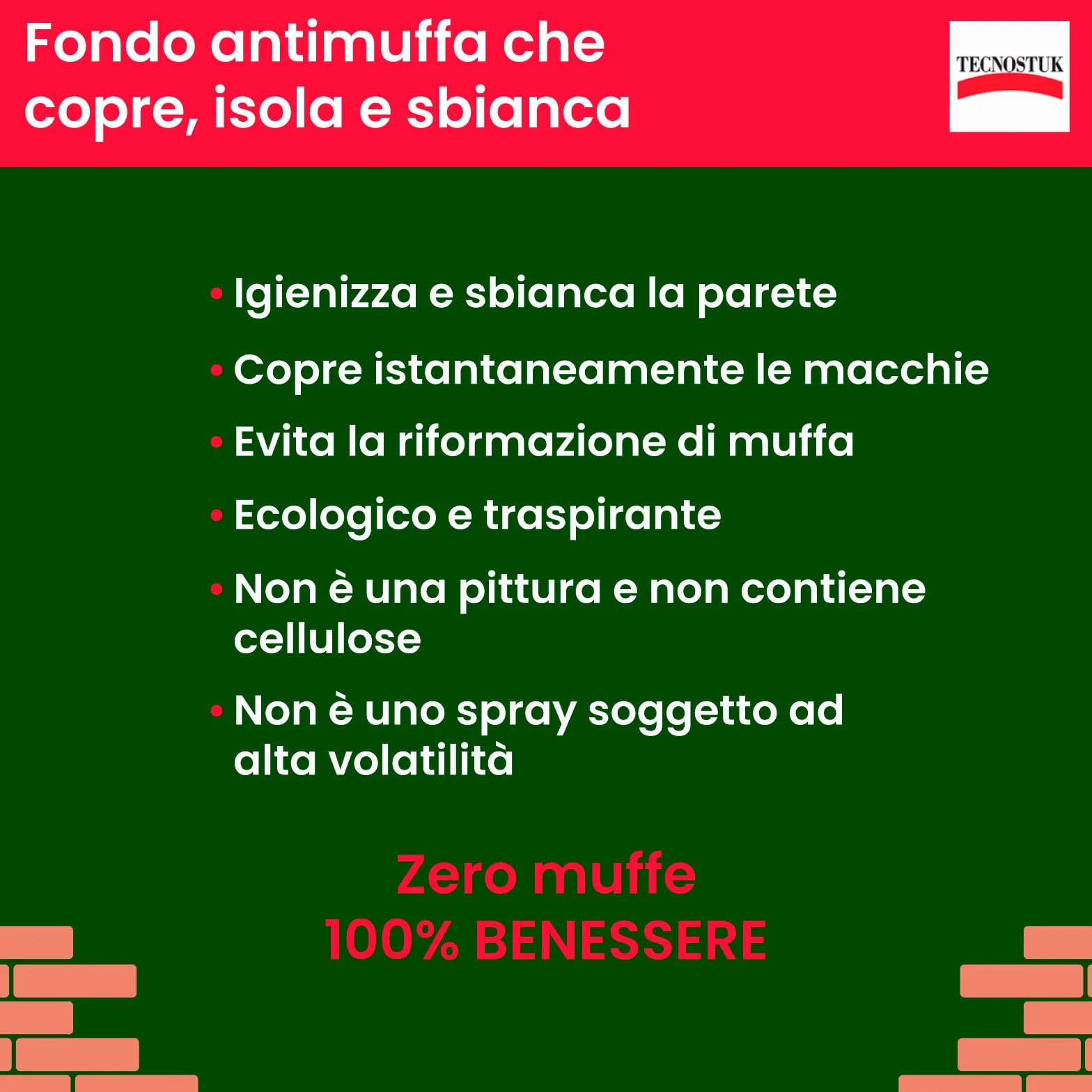 Fondo Antimuffa per Muri Muffa KO Tecnostuk lt.1 Eurocali Made in Italy