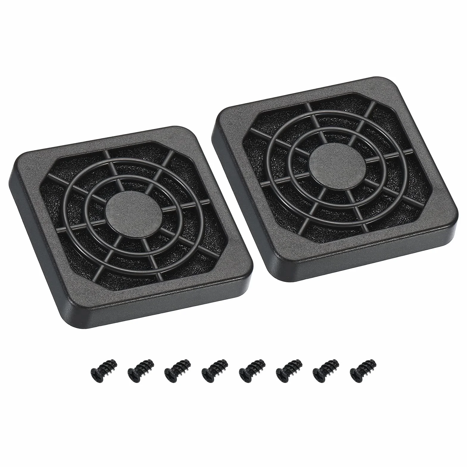 PATIKIL 44mm Raffreddamento Ventola Filtro con Vite, 2pz ABS Ventilatore Griglia Protezione Protezione per Ventilatore Protettivo Copertura Fai-da-Te, Nero