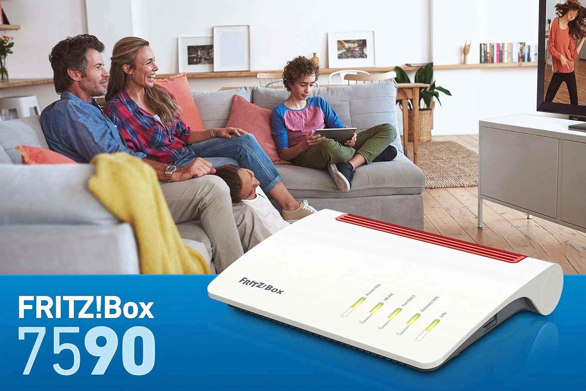 AVM Fritz!Box 7590 Router WLAN AC N VDSL ADSL MU-MIMO DECT Media Server Ricondizionato