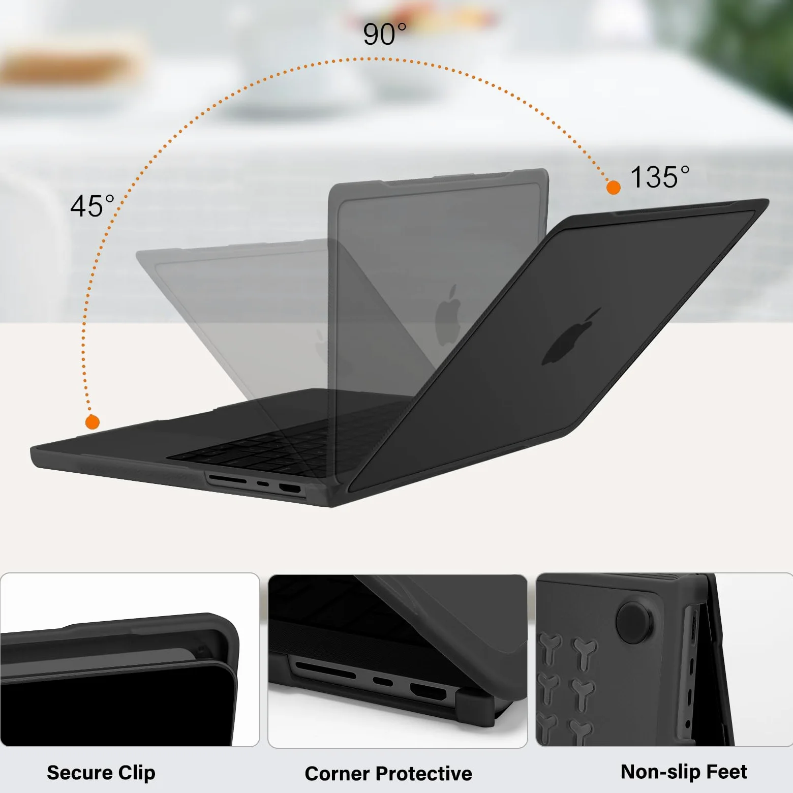 MOSISO Compatibile con MacBook Pro 14 Cover M5 2026 M4 M3 M2 M1 2025-2021 A3427 A3426 A3434 A3112 A3185 A3401 A2918 A2992 A2779, Custodia Paraurti TPU Morbido&Copritastiera&Pellicola, Nero